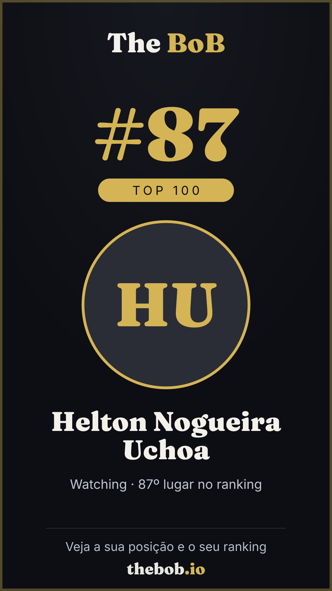 Selo The BoB · Helton Nogueira Uchoa
