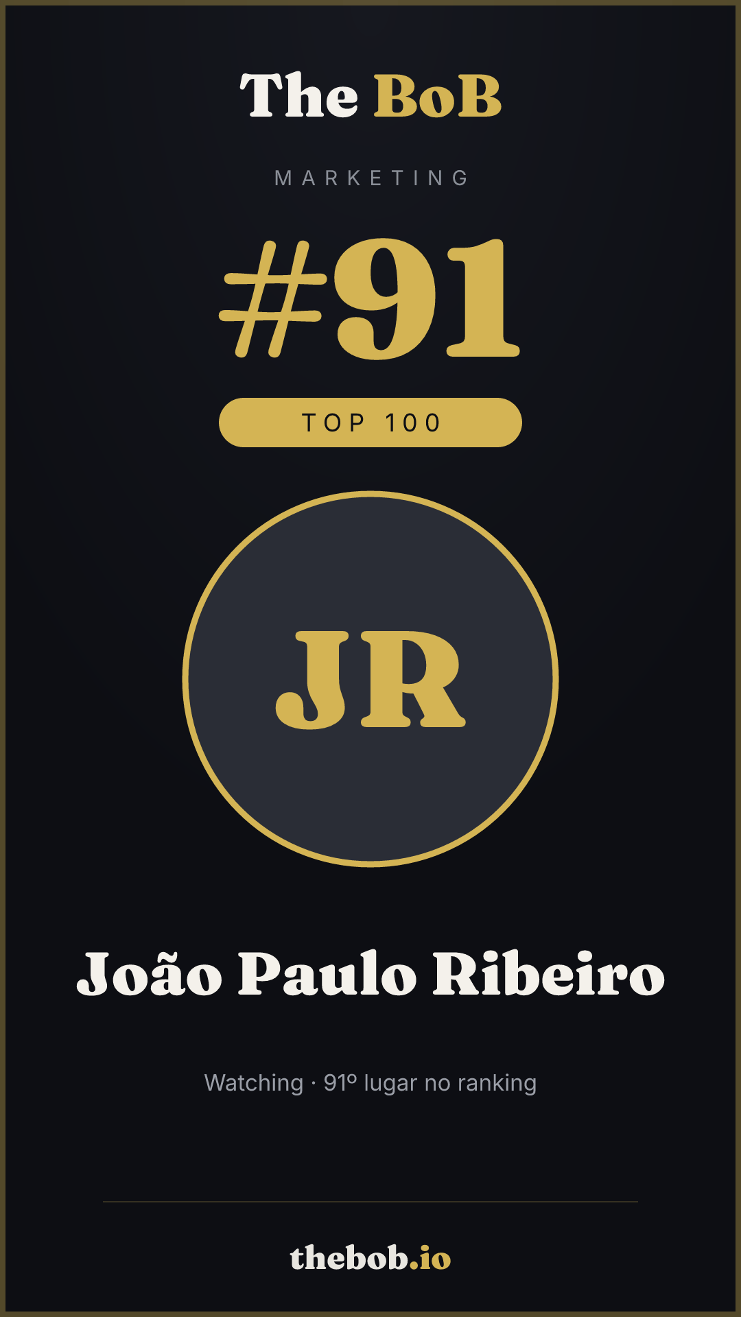 Selo The BoB · João Paulo Ribeiro