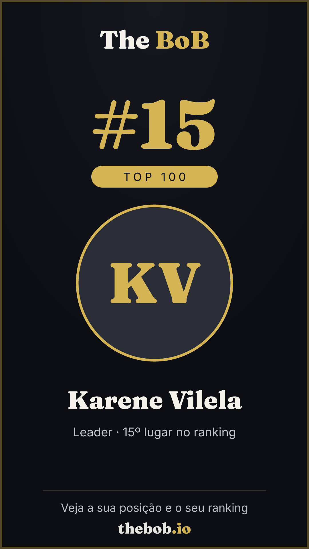 Selo The BoB · Karene Vilela