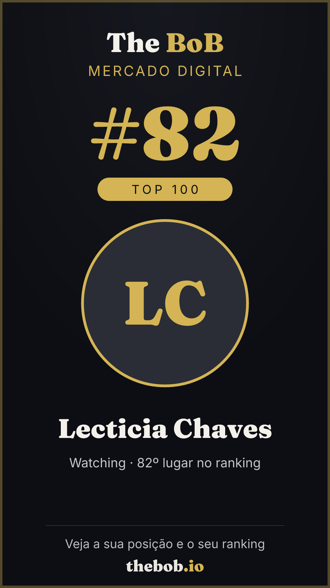 Selo The BoB · Lecticia Chaves
