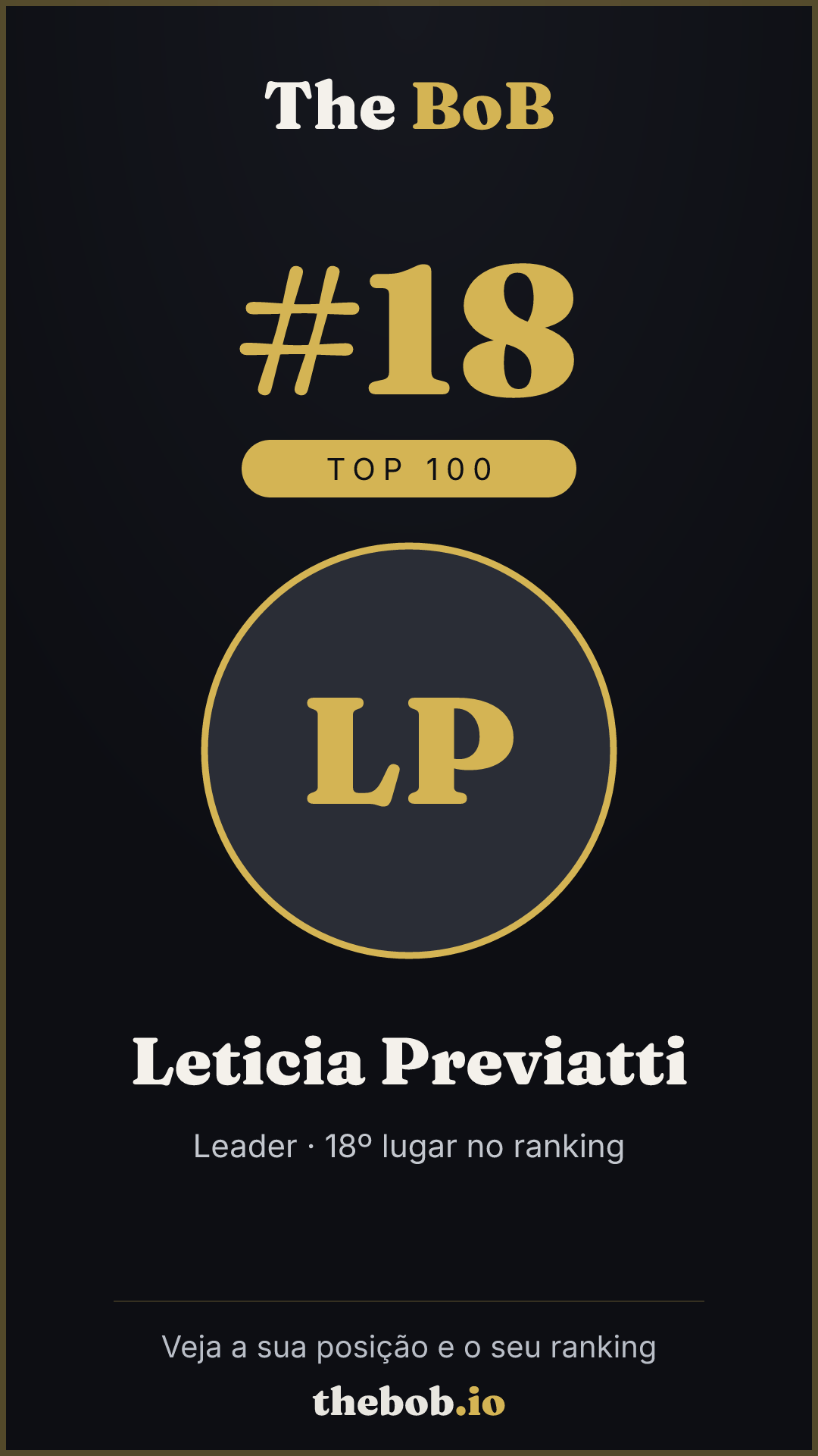 Selo The BoB · Leticia Previatti