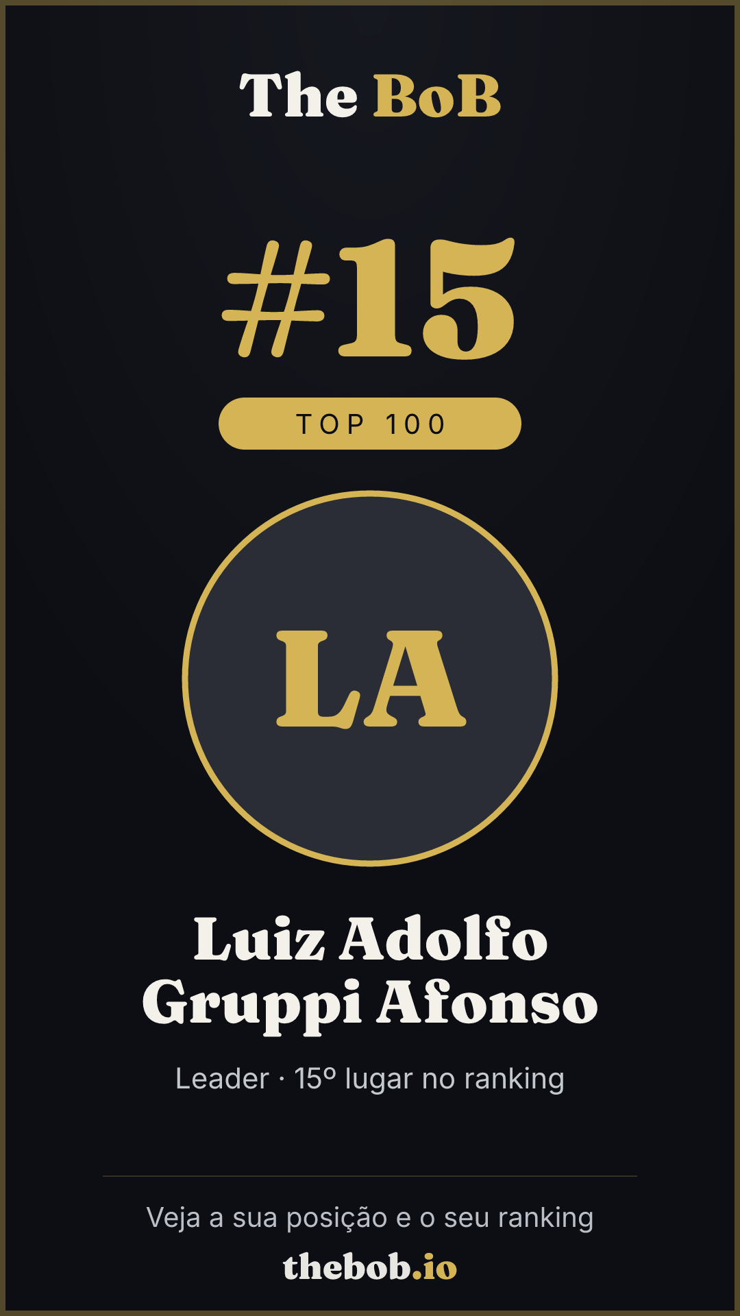 Selo The BoB · Luiz Adolfo Gruppi Afonso