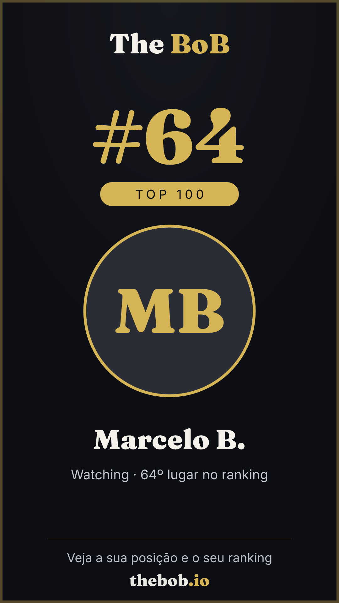 Selo The BoB · Marcelo B.