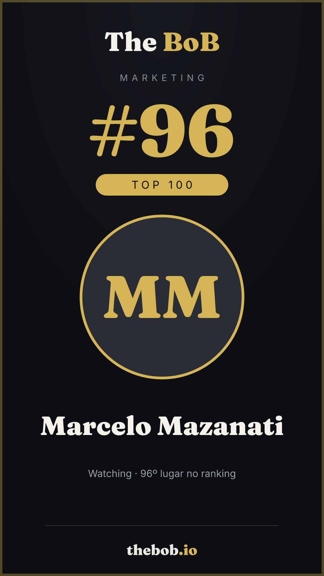 Selo The BoB · Marcelo Mazanati