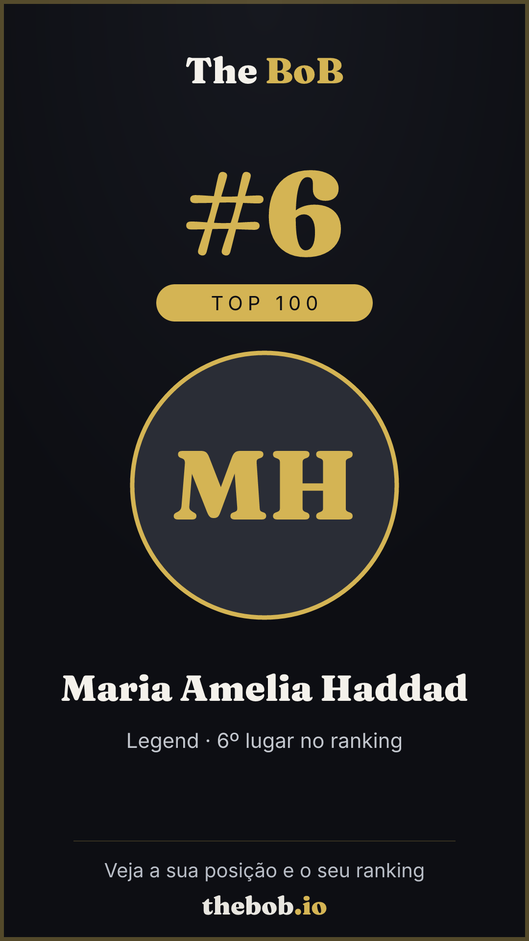 Selo The BoB · Maria Amelia Haddad
