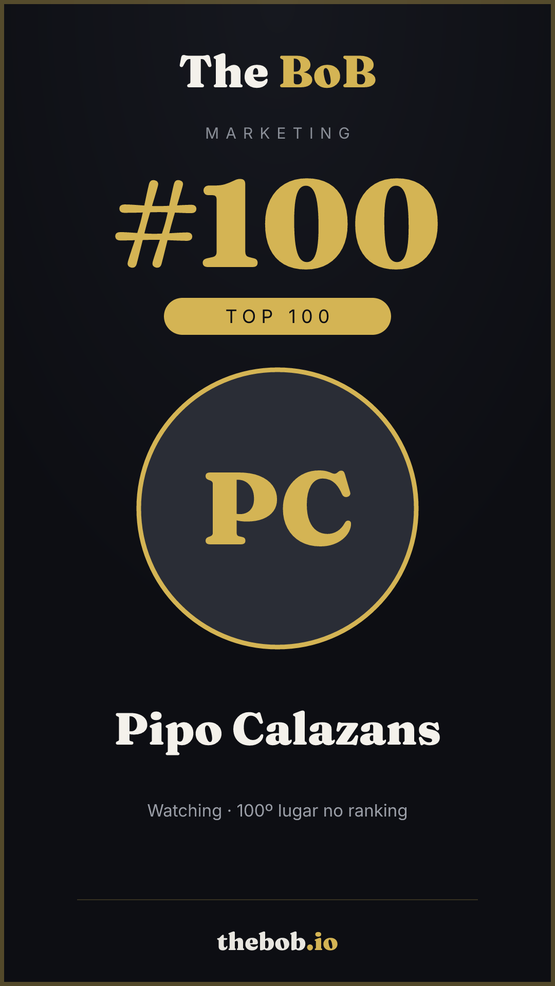 Selo The BoB · Pipo Calazans