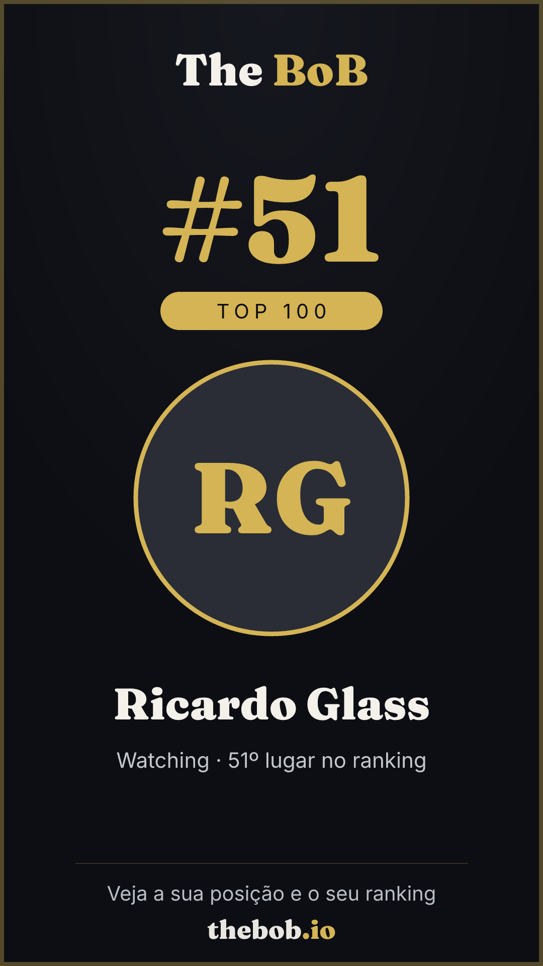 Selo The BoB · Ricardo Glass