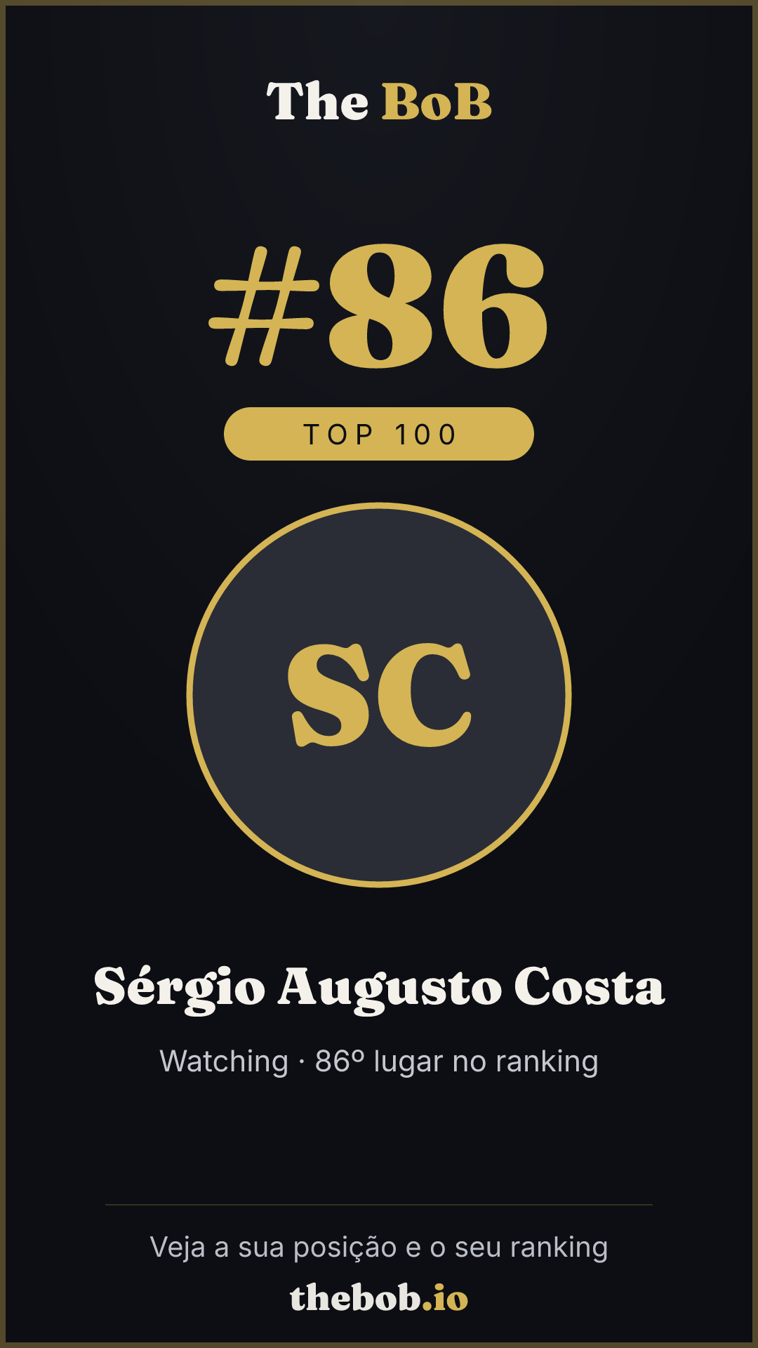 Selo The BoB · Sérgio Augusto Costa