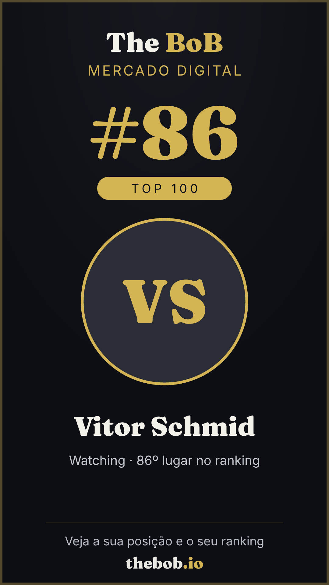 Selo The BoB · Vitor Schmid