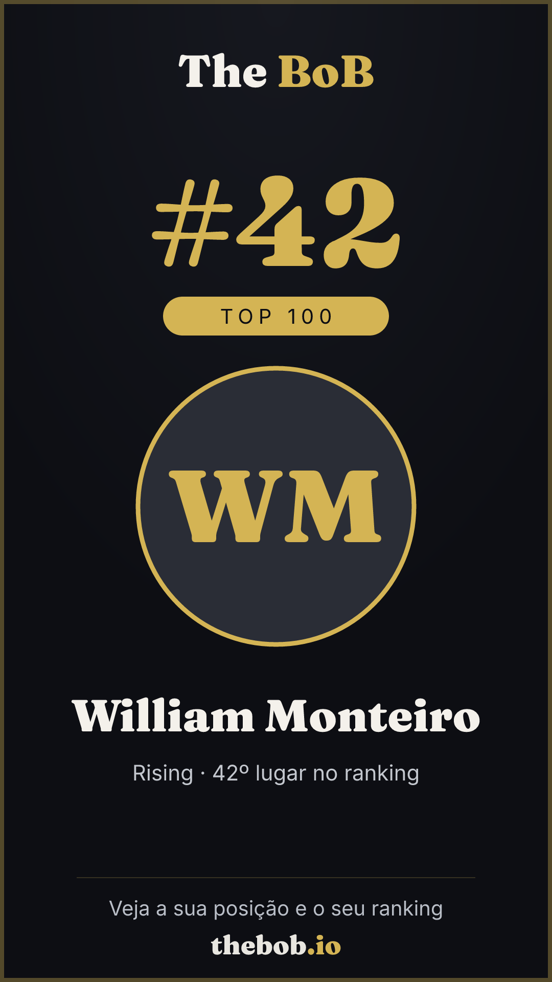 Selo The BoB · William Monteiro