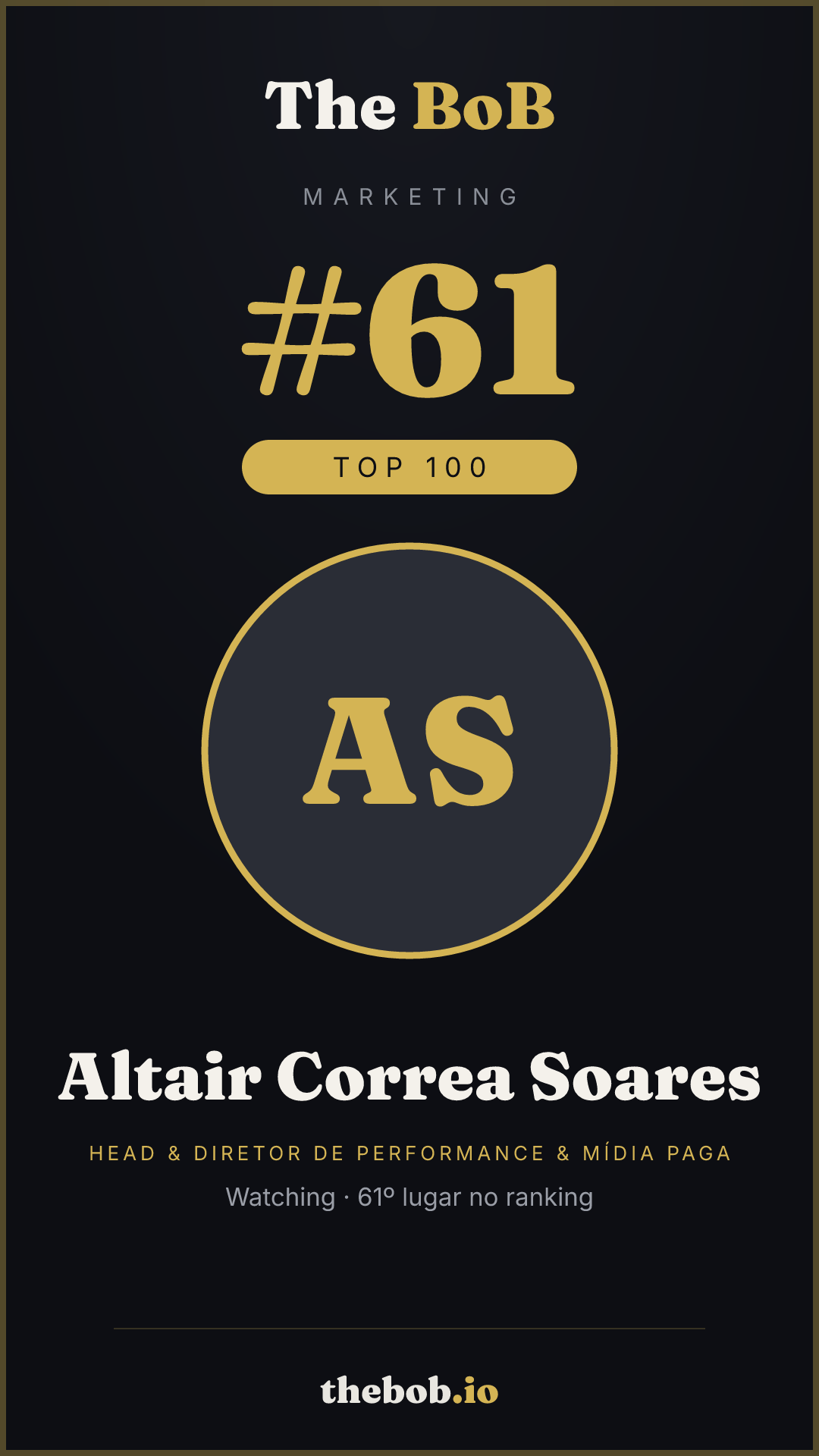 Selo The BoB · Altair Correa Soares