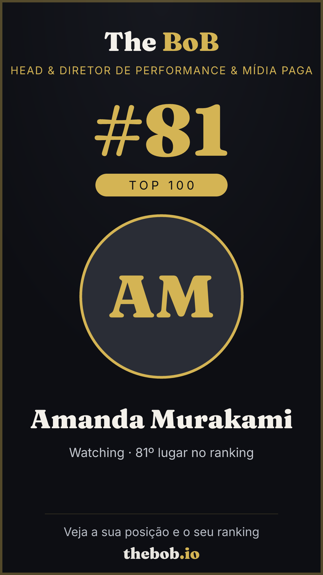 Selo The BoB · Amanda Murakami