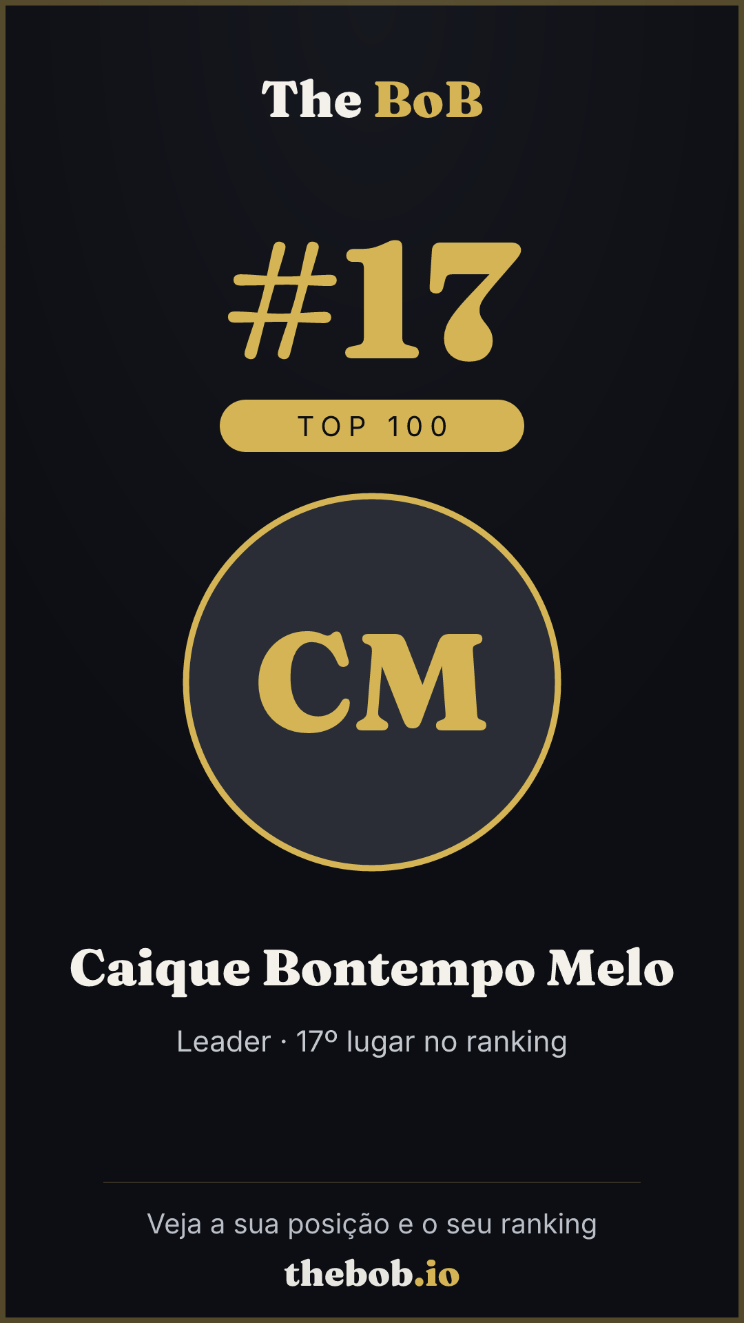 Selo The BoB · Caique Bontempo Melo