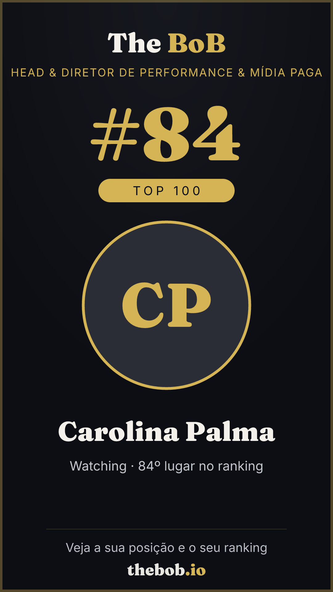 Selo The BoB · Carolina Palma