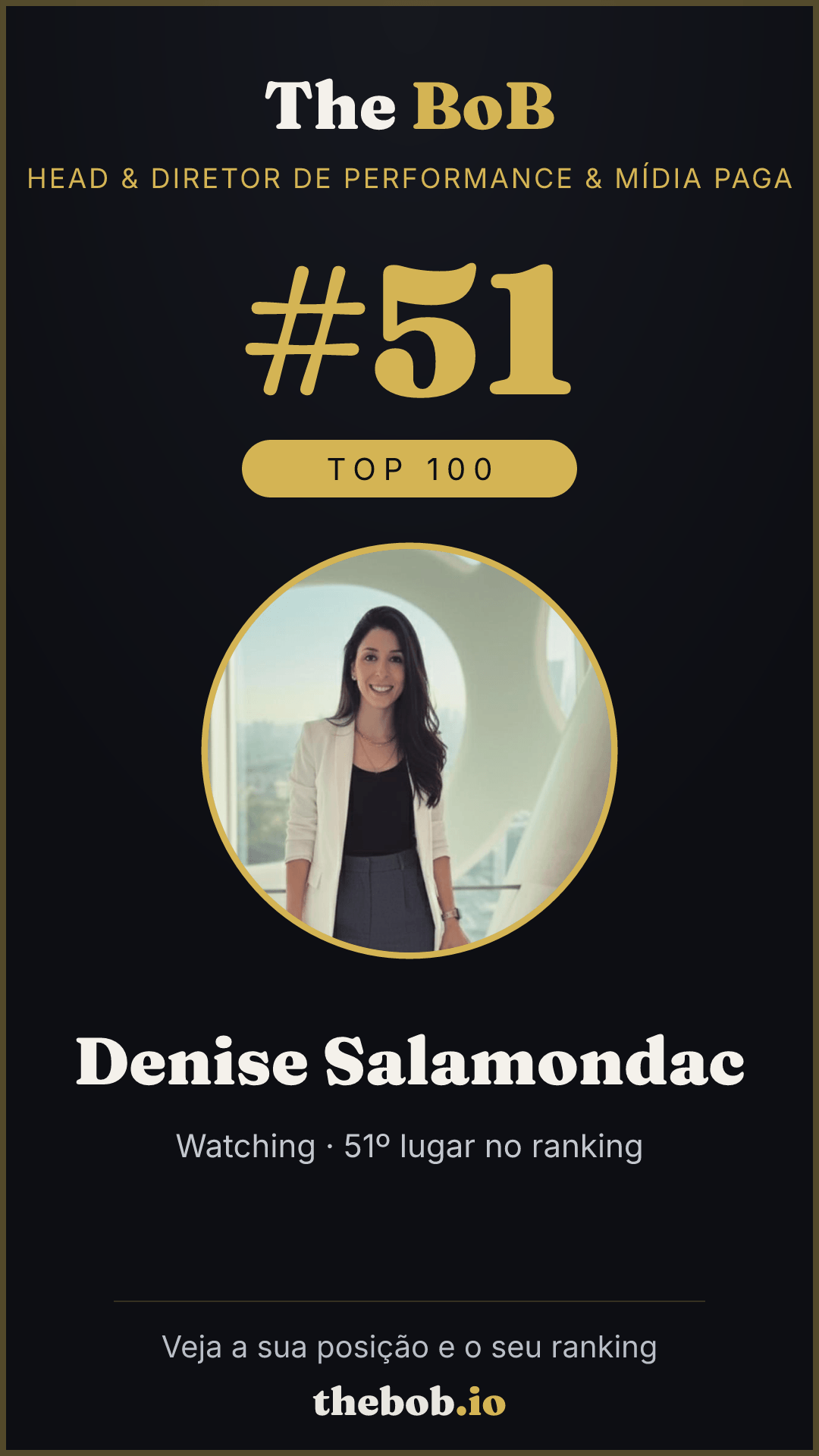 Selo The BoB · Denise Salamondac