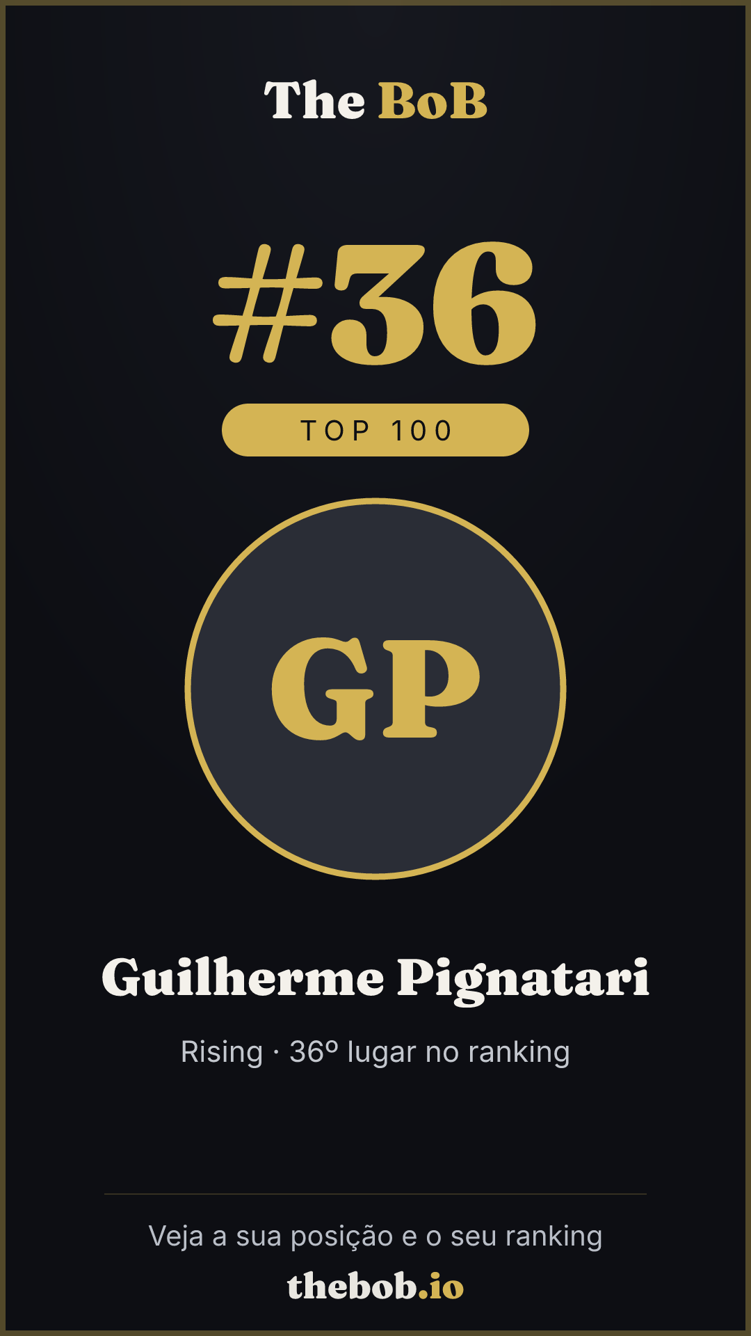 Selo The BoB · Guilherme Pignatari