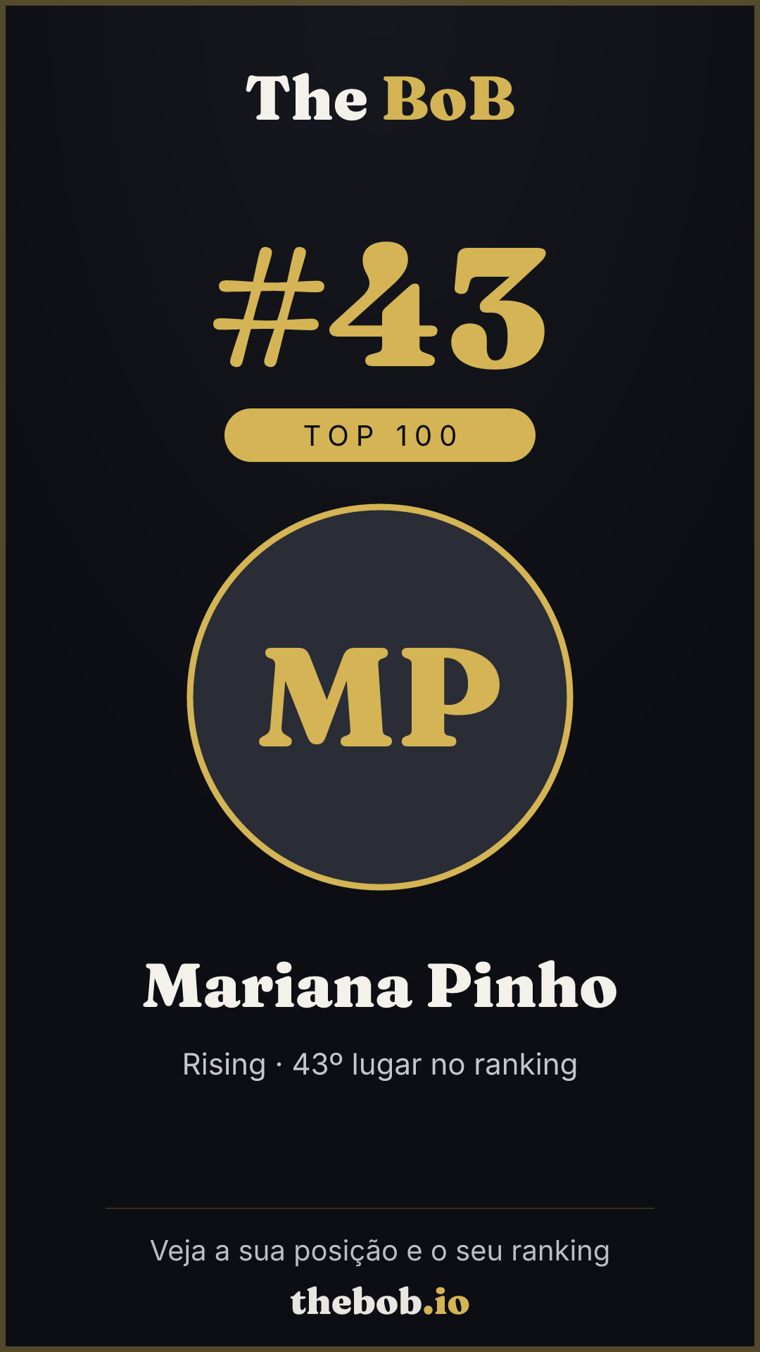Selo The BoB · Mariana Pinho