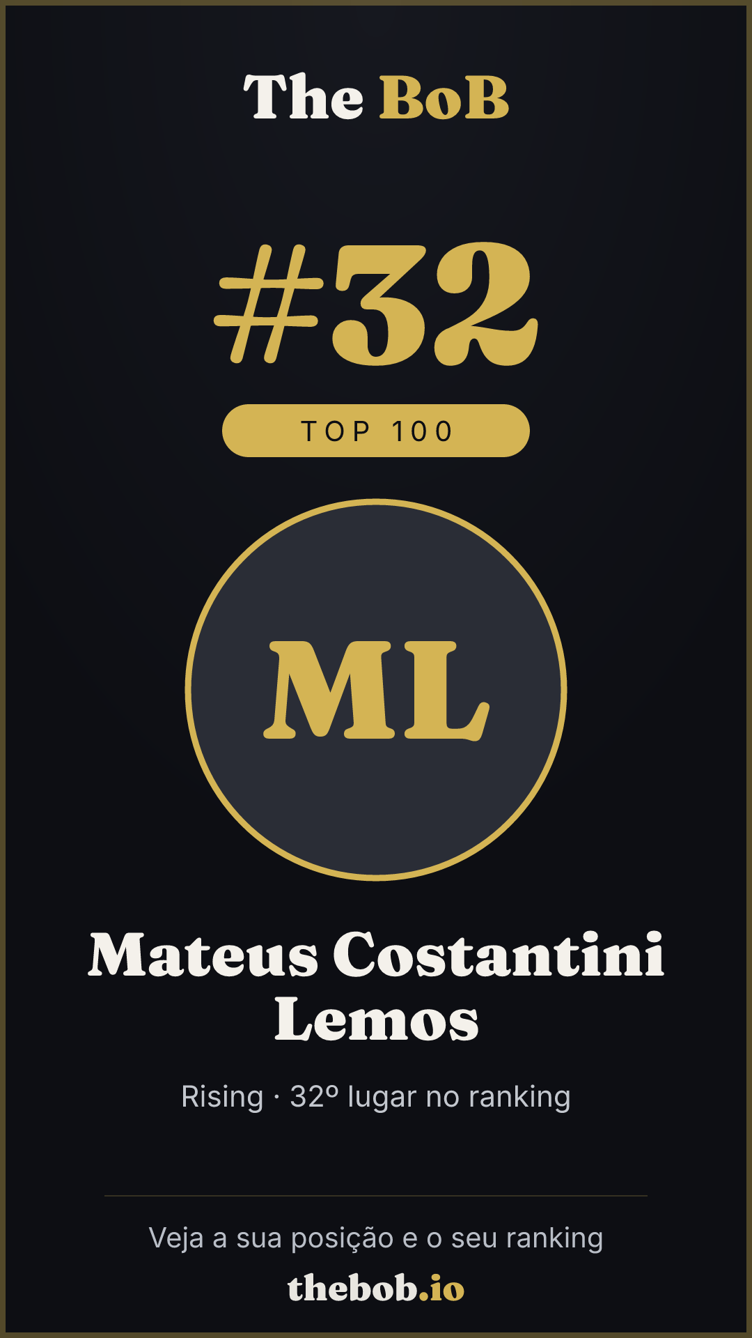 Selo The BoB · Mateus Costantini Lemos