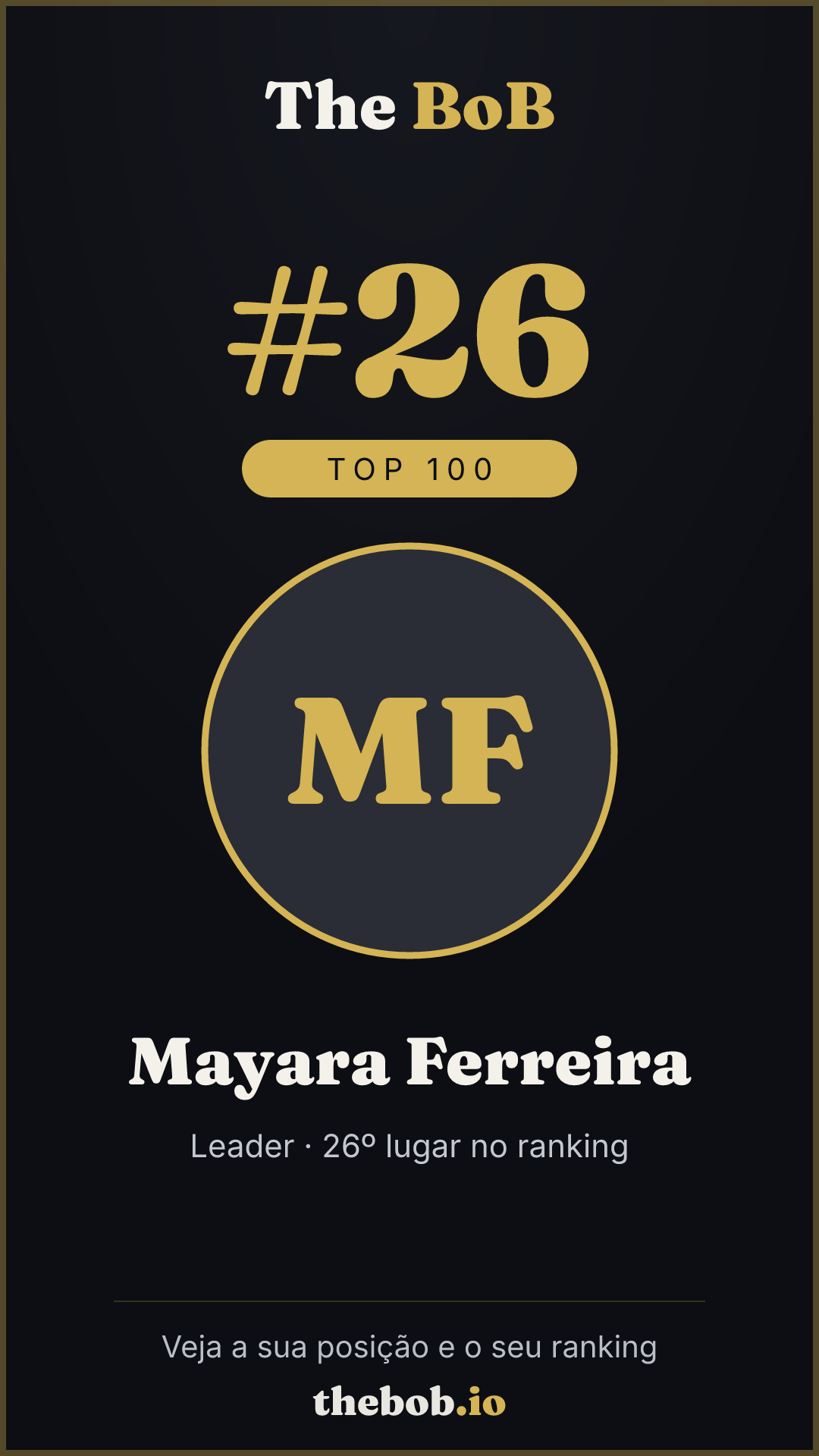 Selo The BoB · Mayara Ferreira