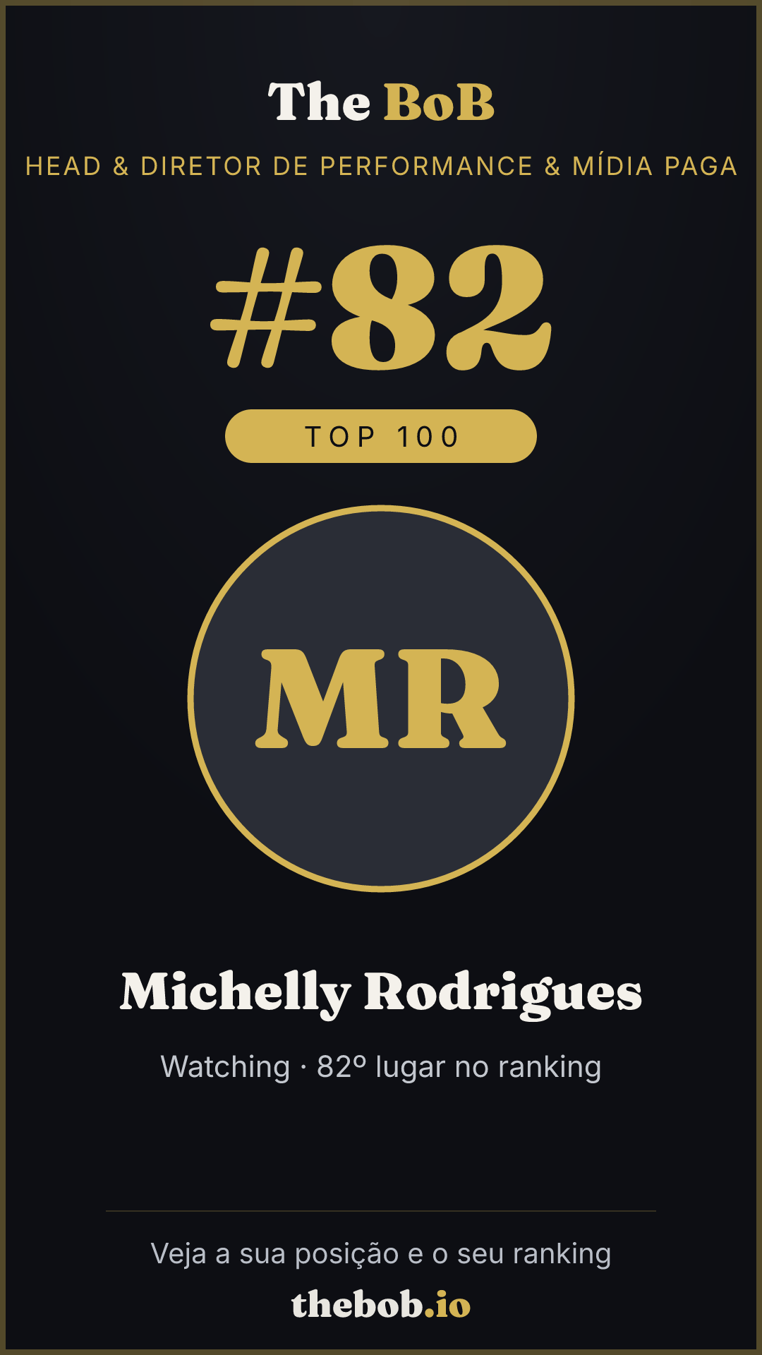 Selo The BoB · Michelly Rodrigues