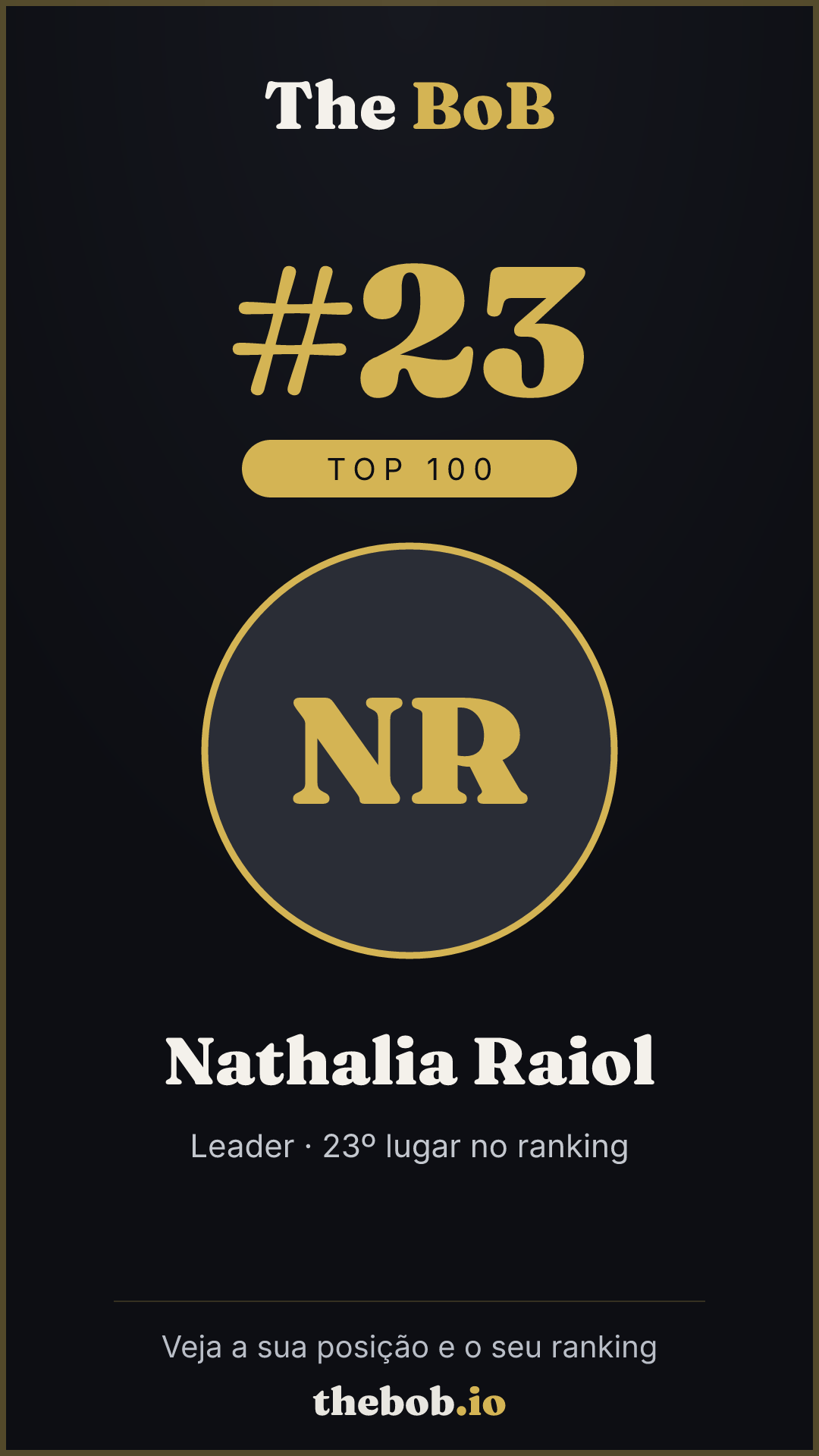 Selo The BoB · Nathalia Raiol