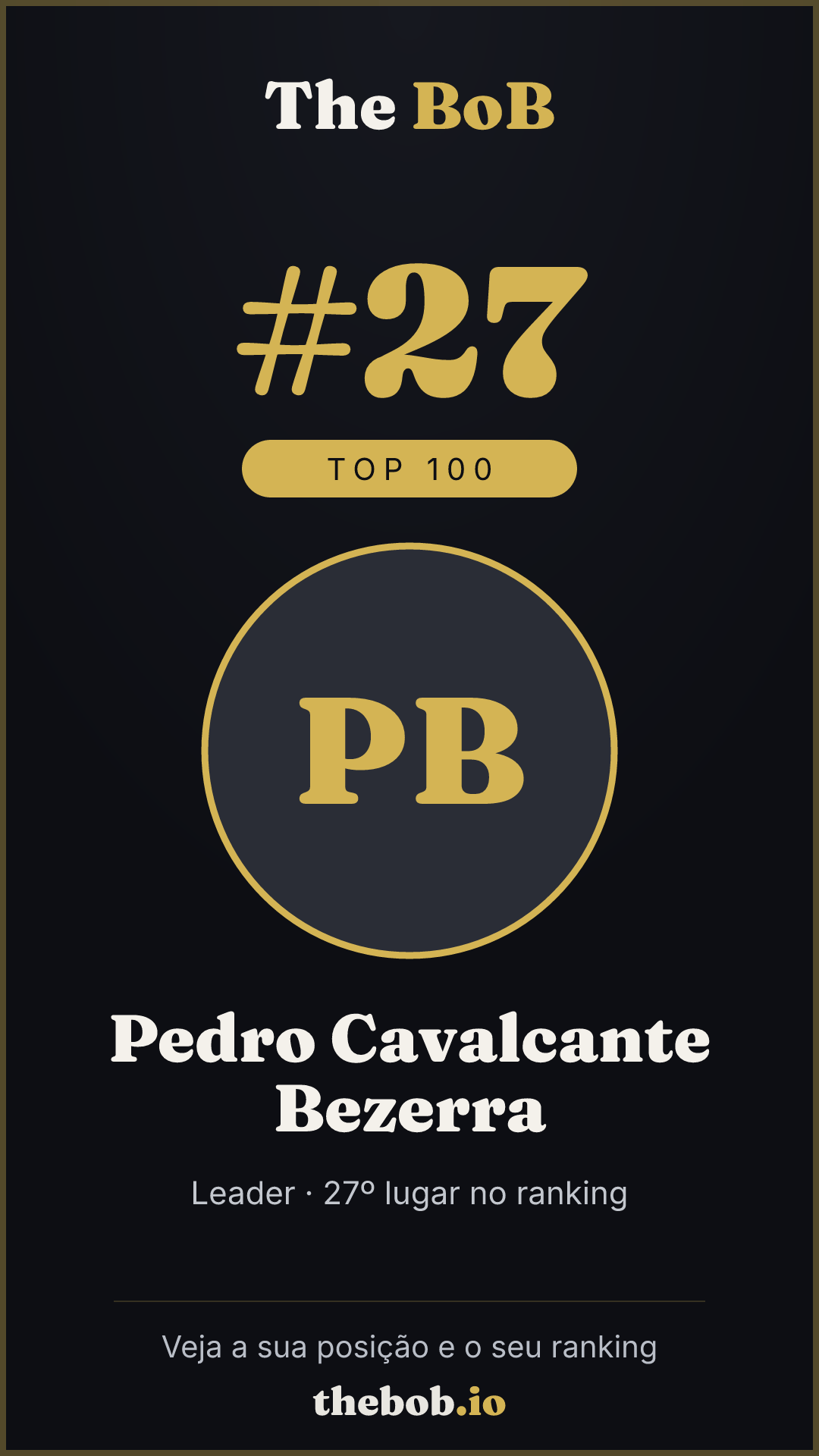Selo The BoB · Pedro Cavalcante Bezerra