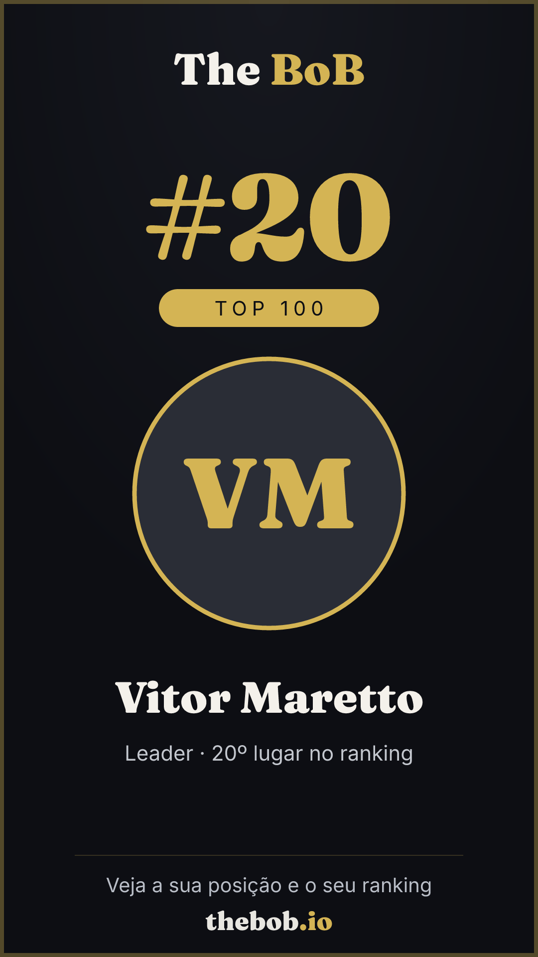 Selo The BoB · Vitor Maretto
