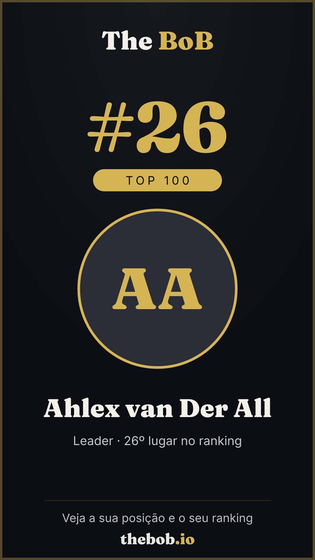 Selo The BoB · Ahlex van Der All