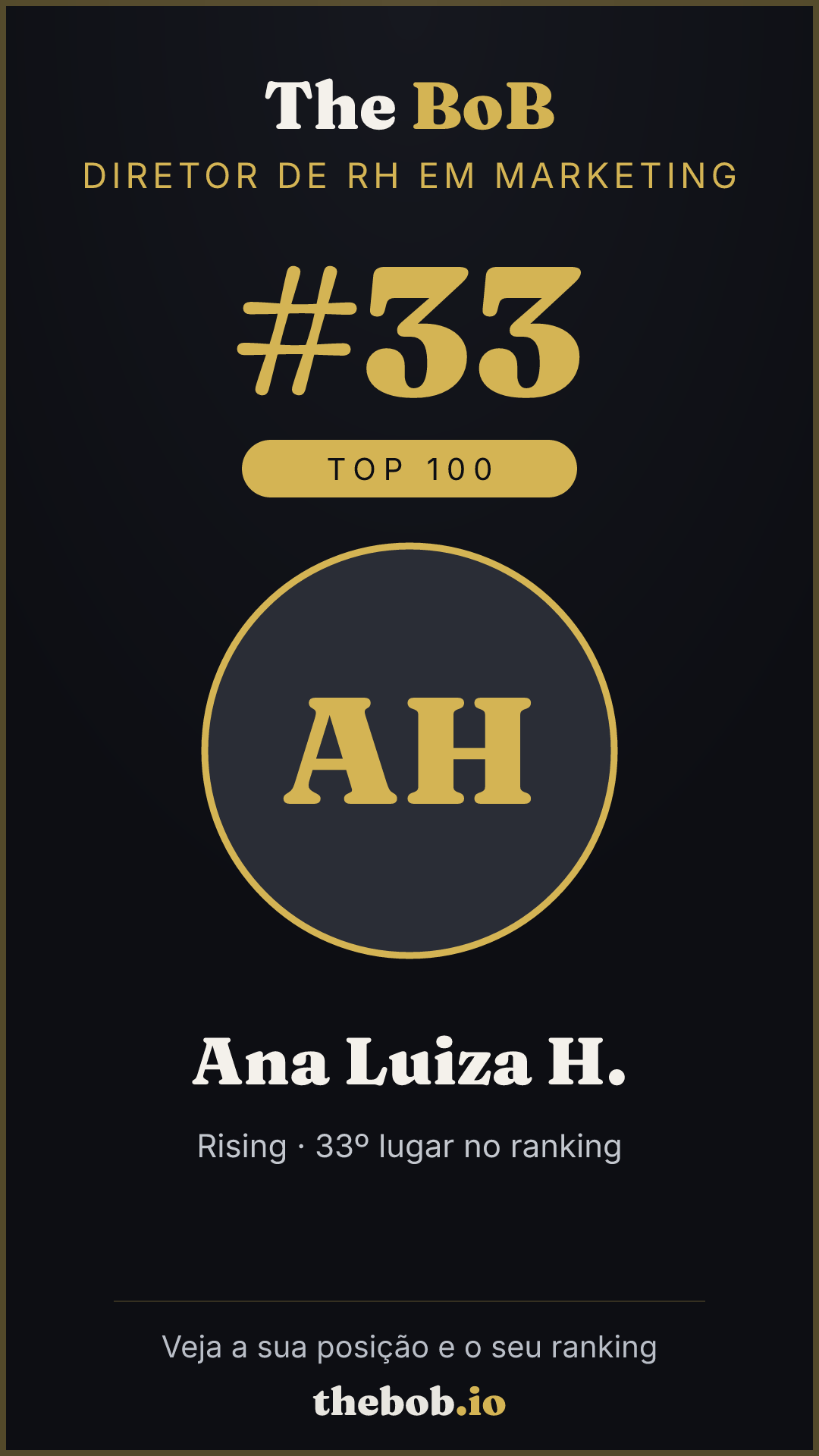 Selo The BoB · Ana Luiza H.