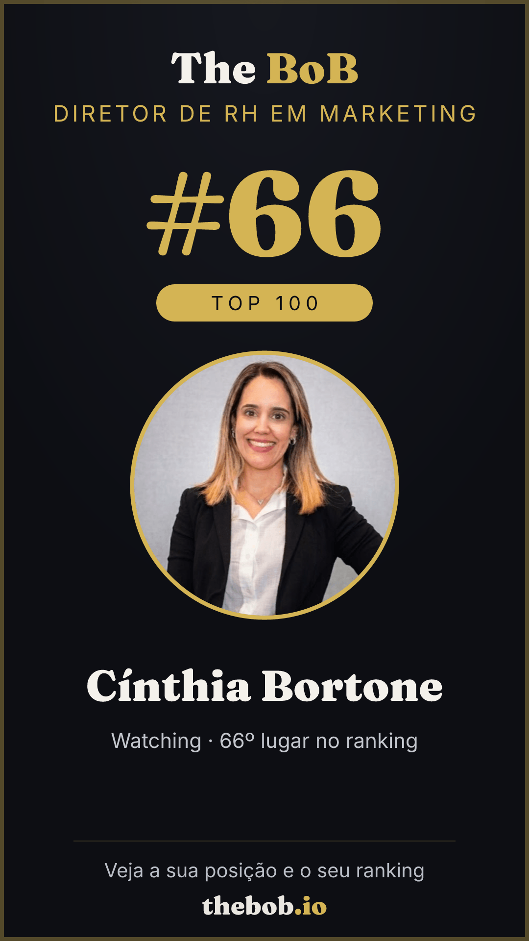 Selo The BoB · Cínthia Bortone