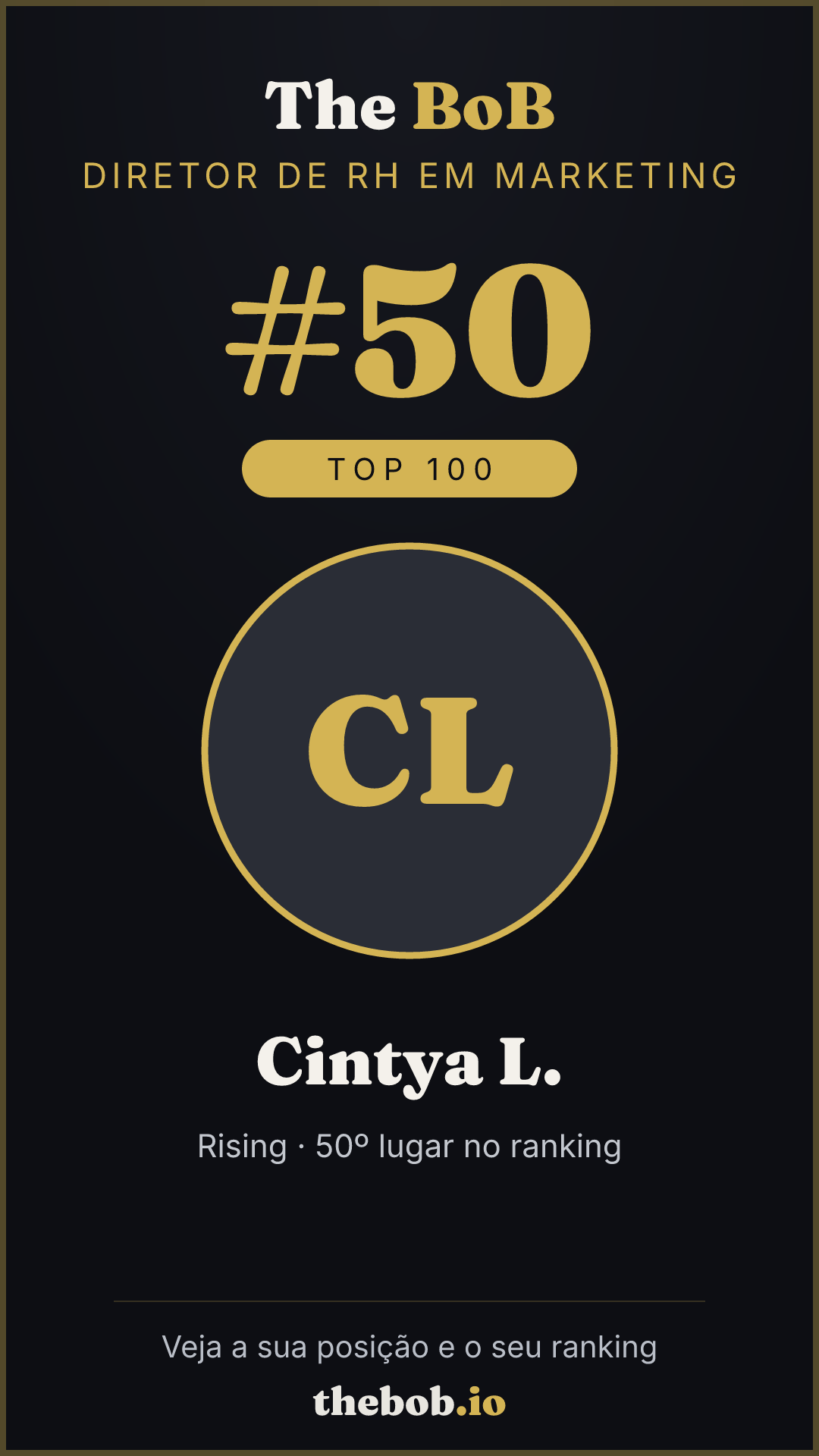 Selo The BoB · Cintya L.