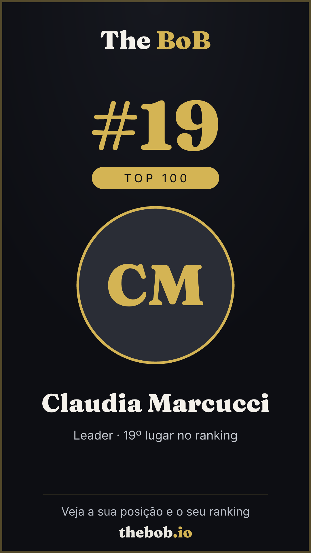 Selo The BoB · Claudia Marcucci