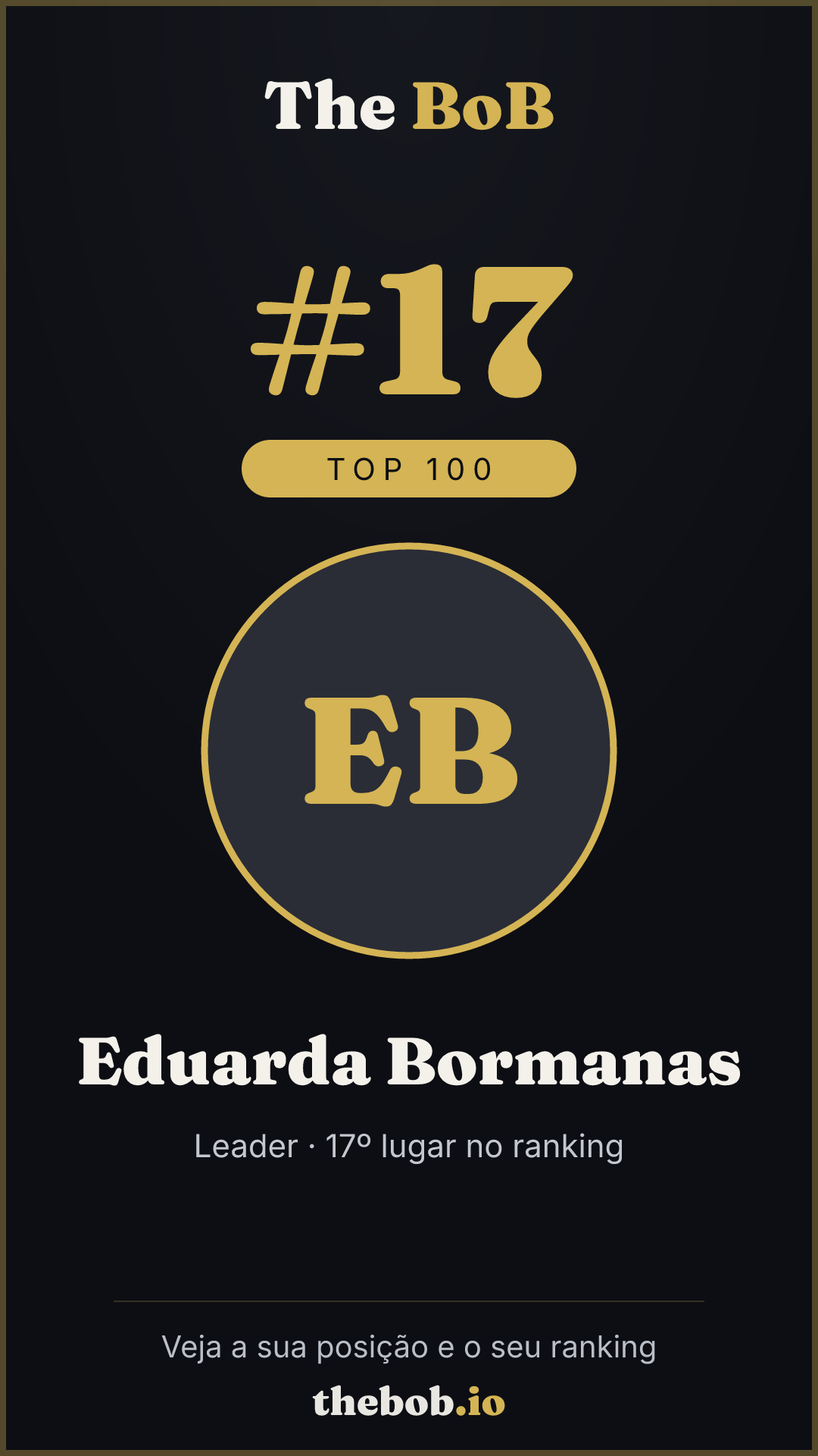 Selo The BoB · Eduarda Bormanas