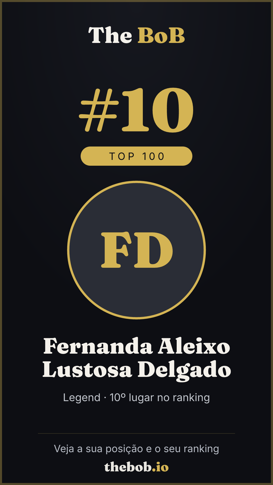 Selo The BoB · Fernanda Aleixo Lustosa Delgado