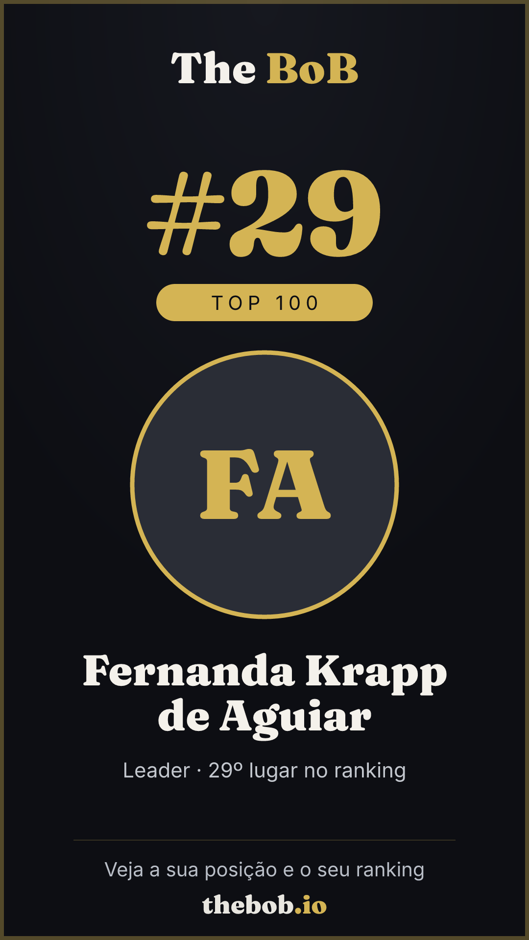 Selo The BoB · Fernanda Krapp de Aguiar