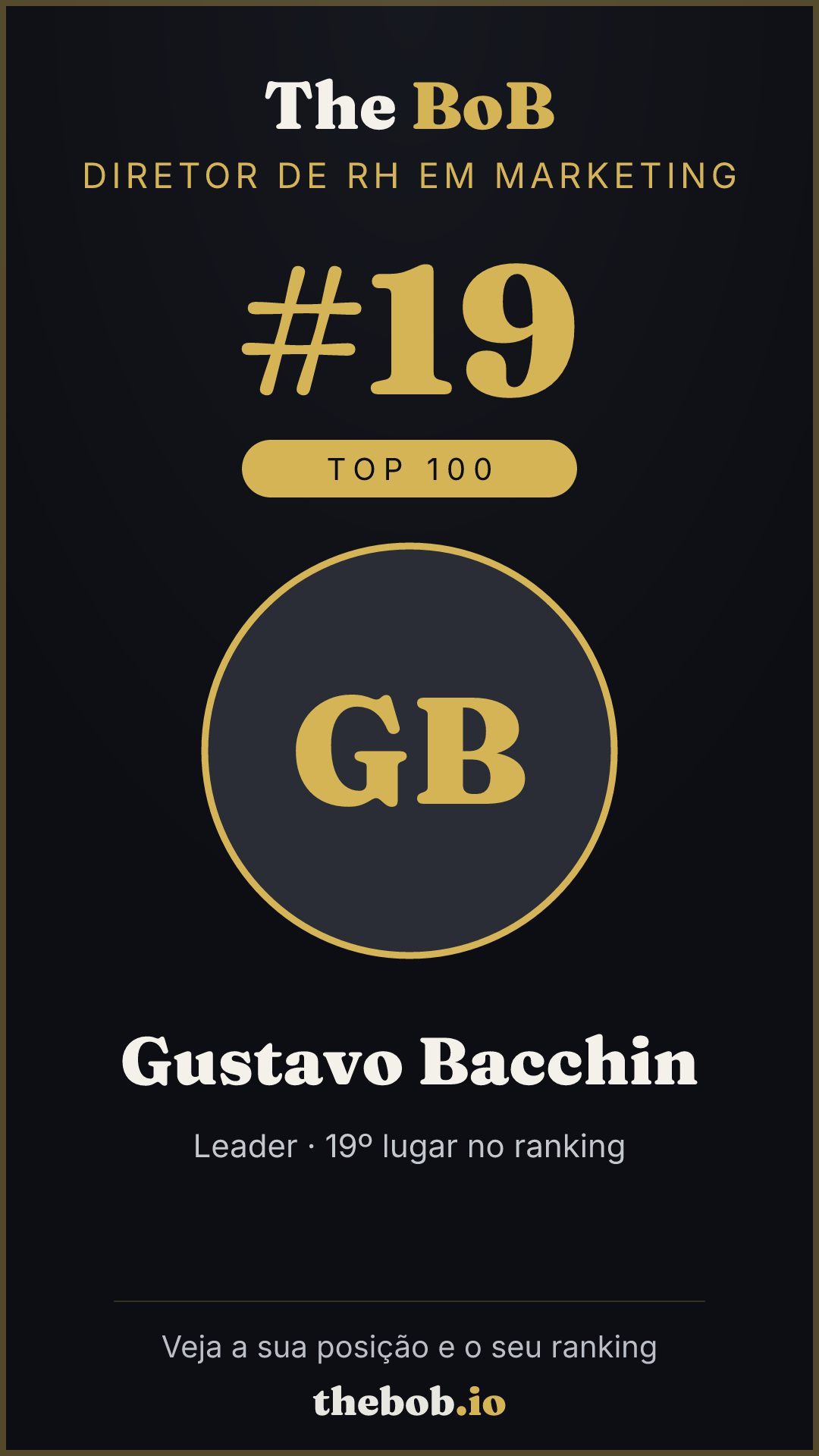 Selo The BoB · Gustavo Bacchin