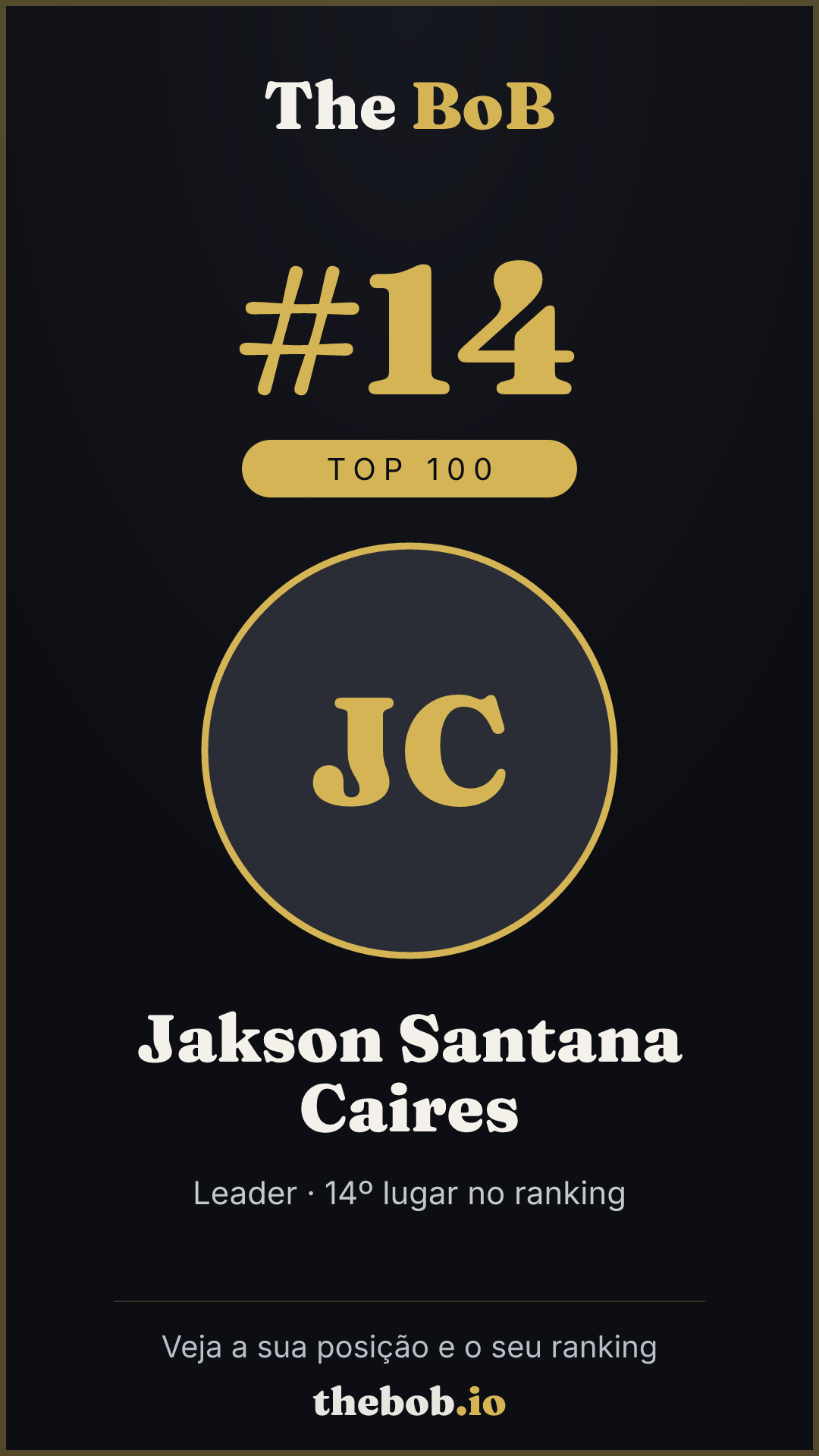 Selo The BoB · Jakson Santana Caires
