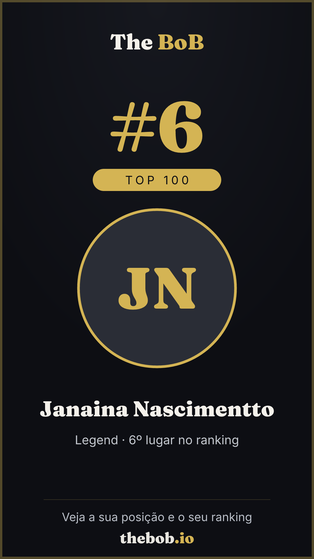 Selo The BoB · Janaina Nascimentto
