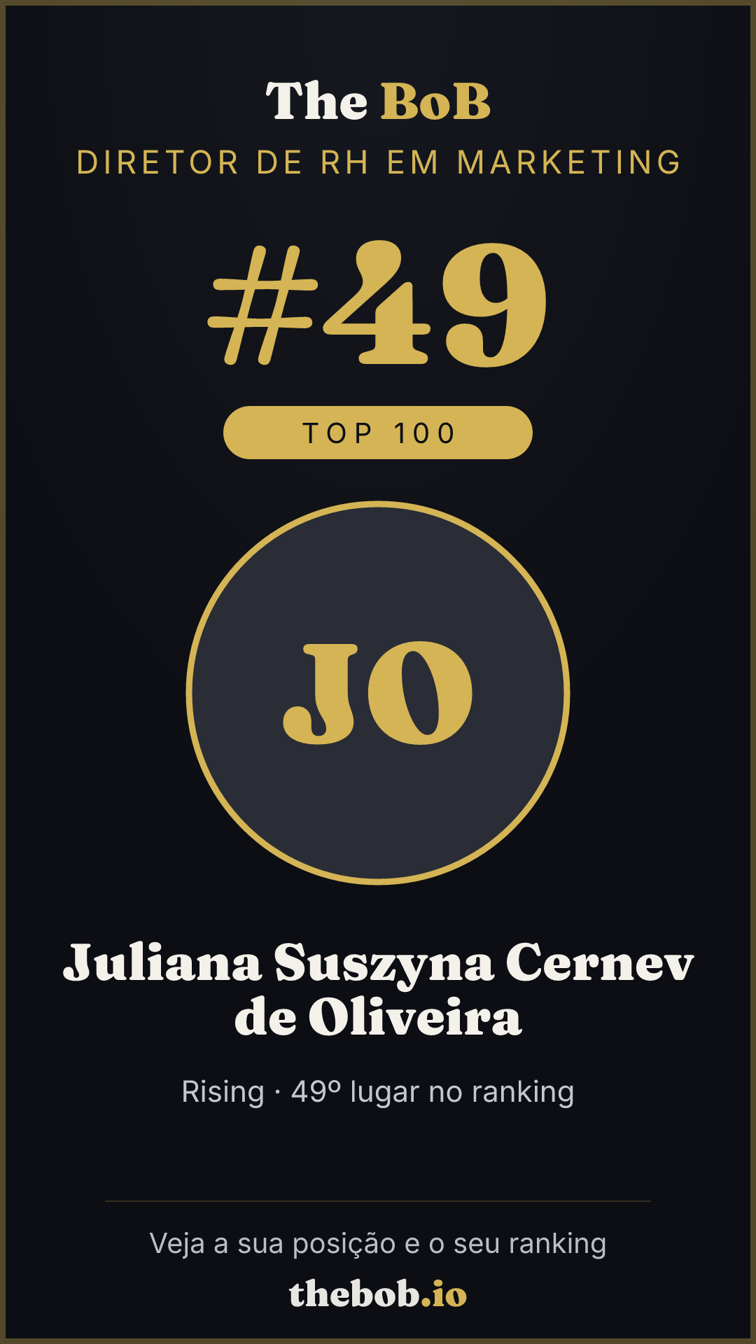 Selo The BoB · Juliana Suszyna Cernev de Oliveira