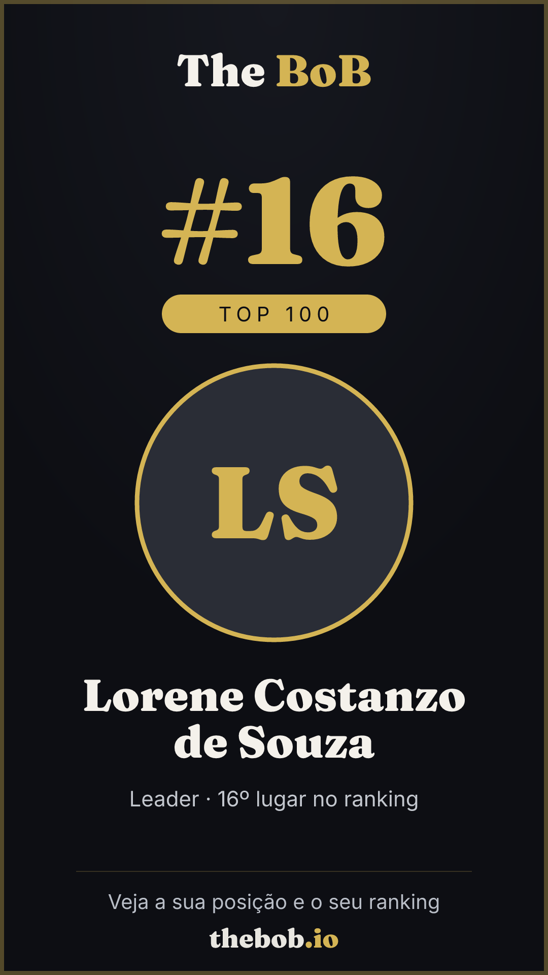 Selo The BoB · Lorene Costanzo de Souza