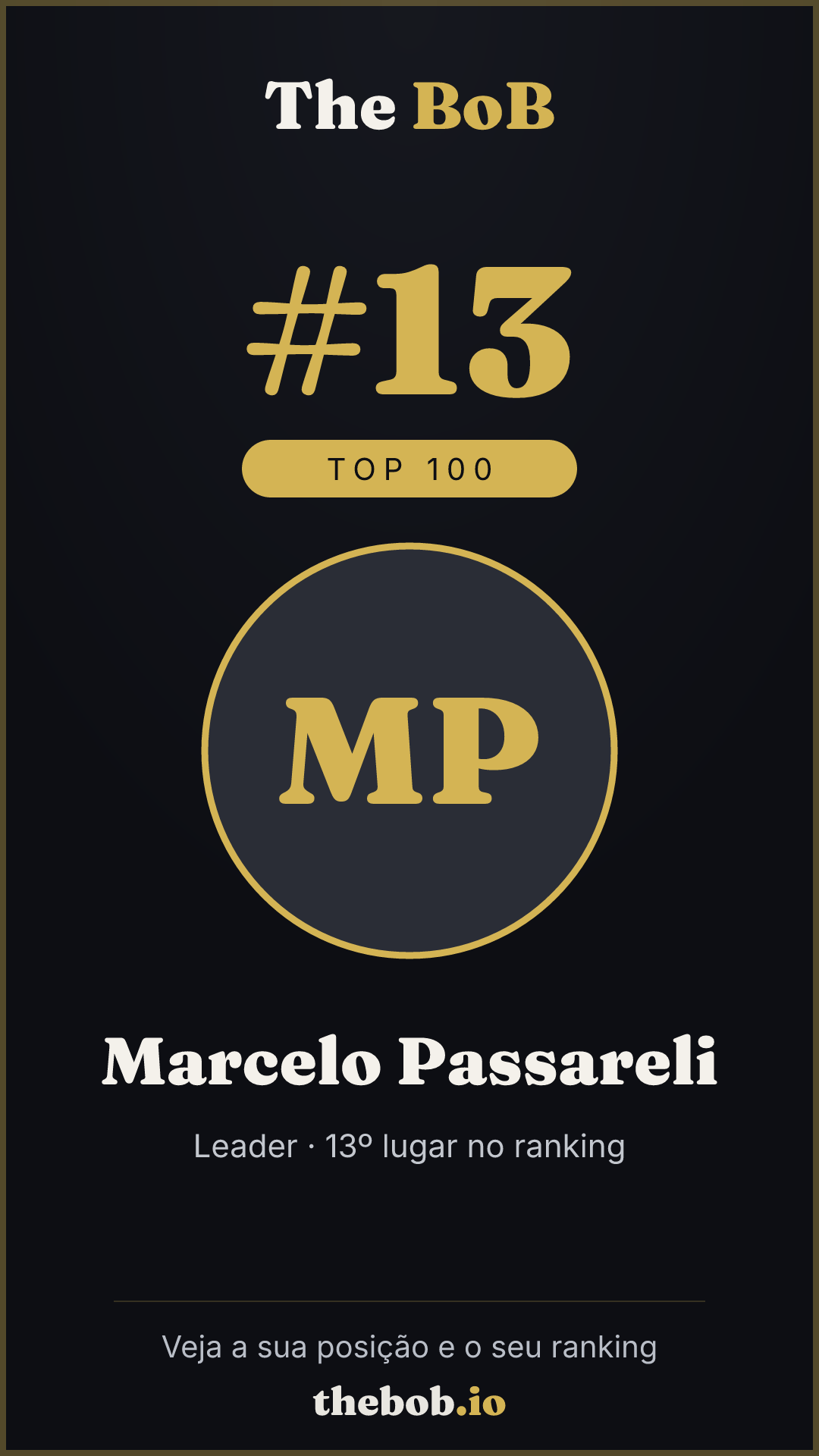 Selo The BoB · Marcelo Passareli