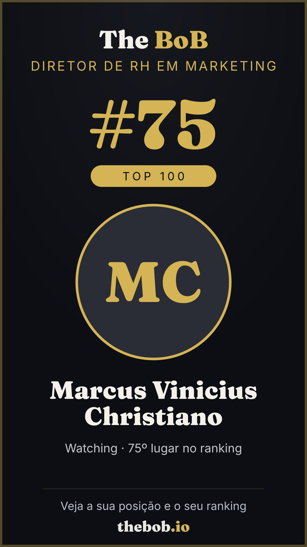 Selo The BoB · Marcus Vinicius Christiano