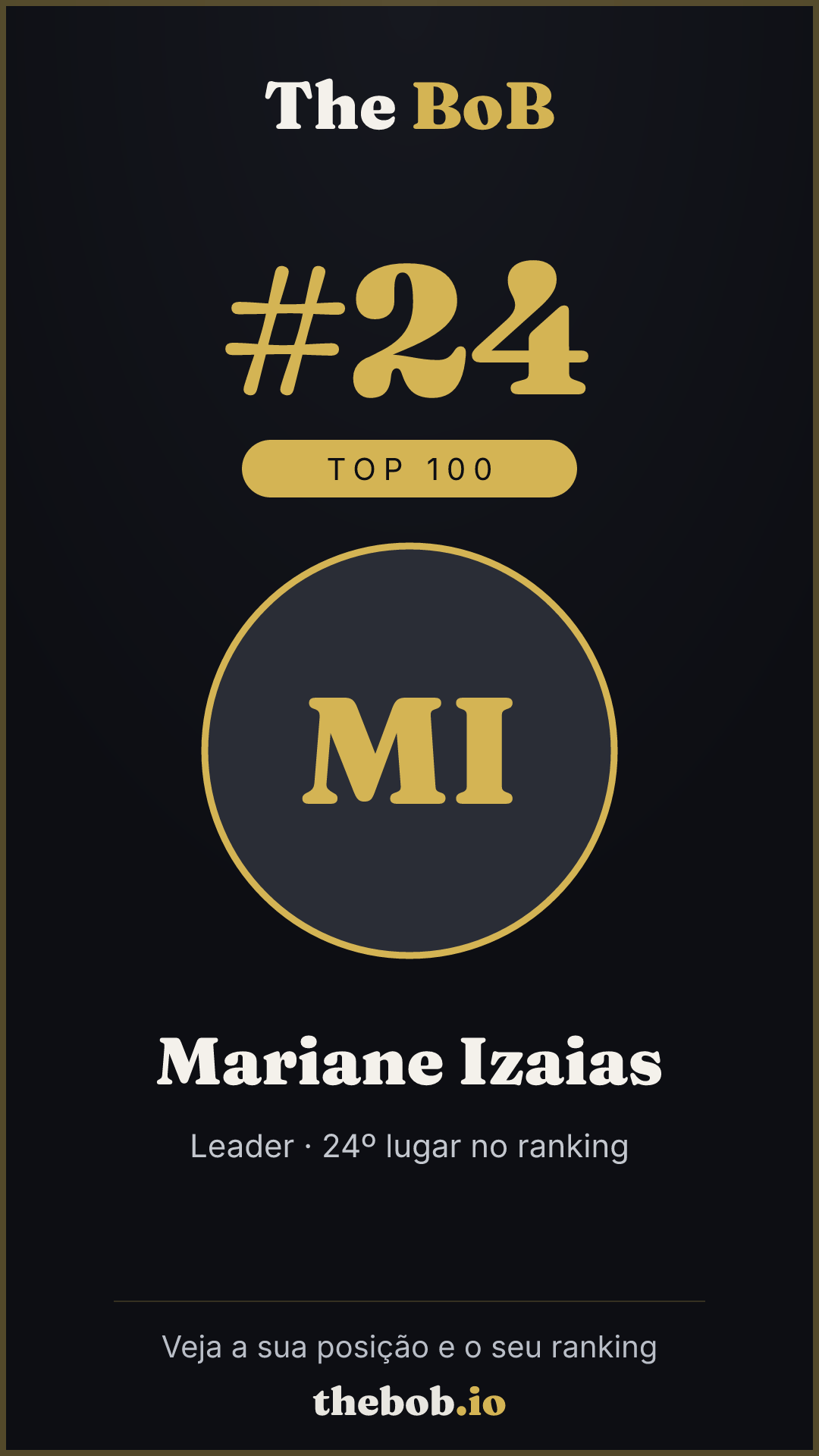 Selo The BoB · Mariane Izaias