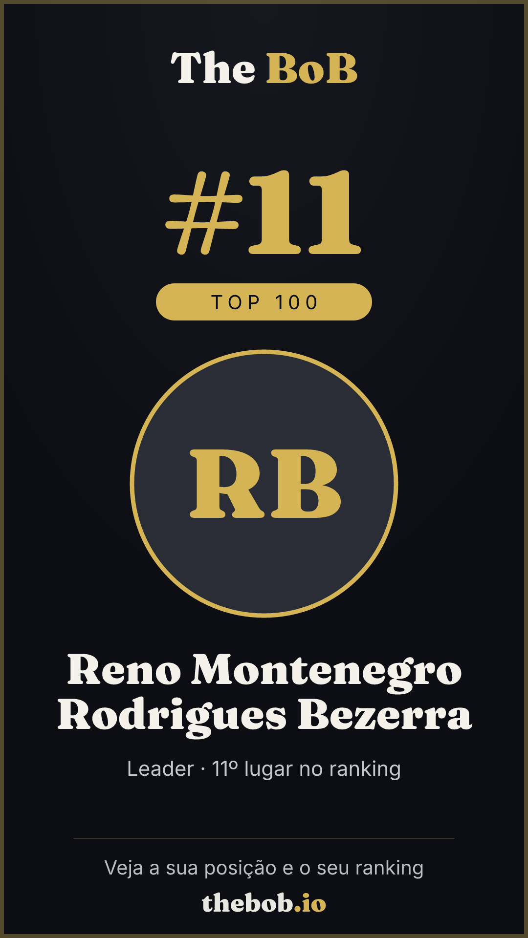 Selo The BoB · Reno Montenegro Rodrigues Bezerra