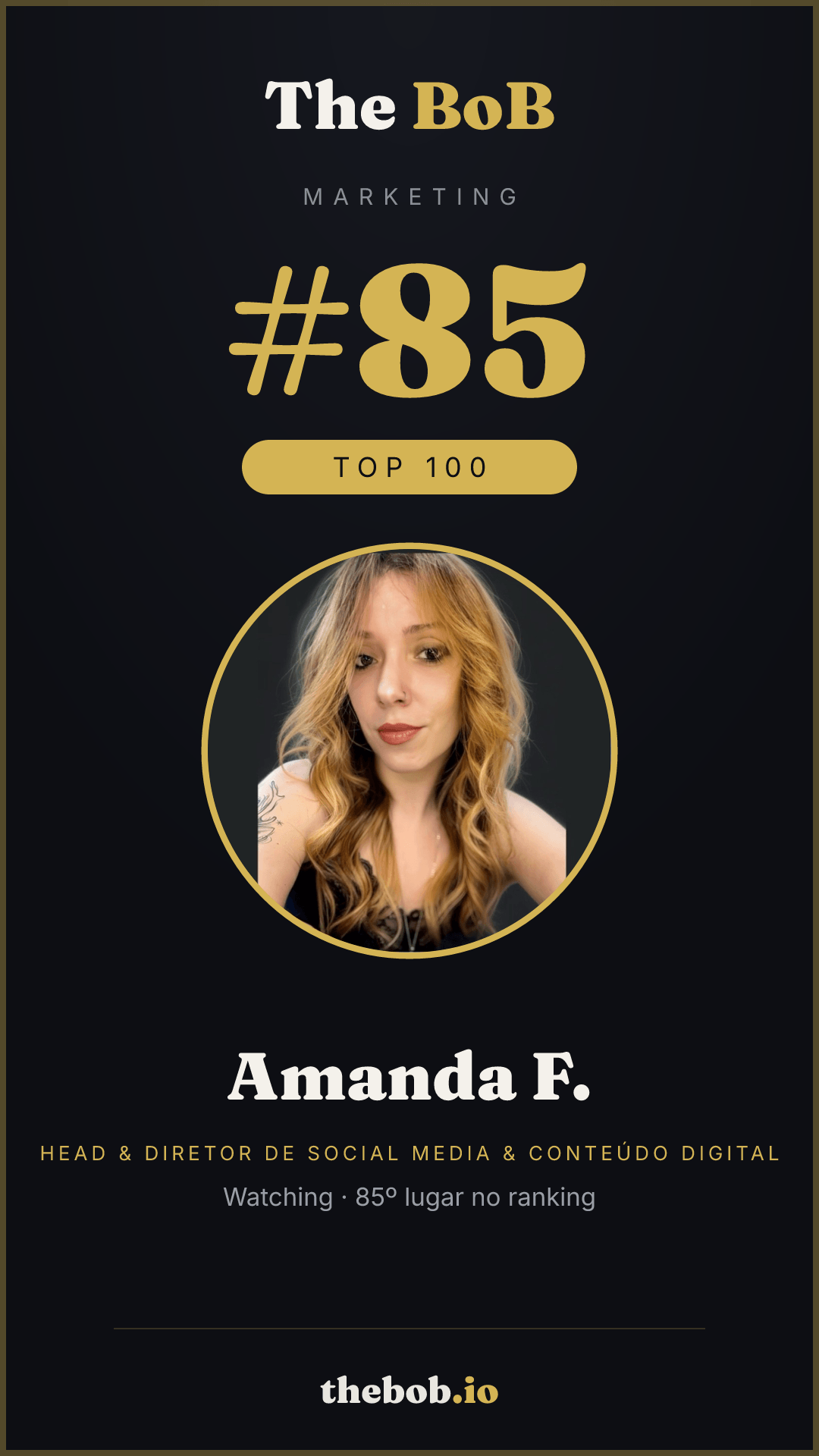 Selo The BoB · Amanda F.