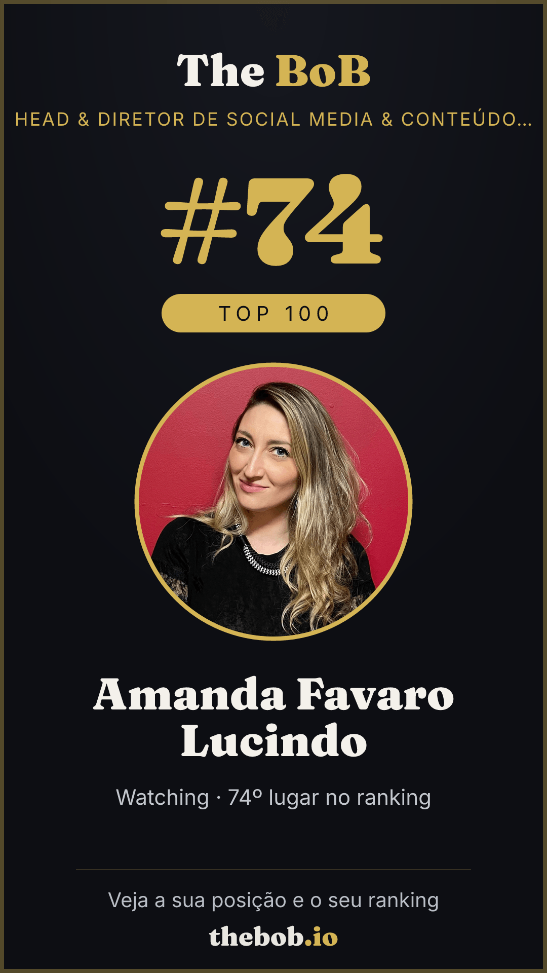 Selo The BoB · Amanda Favaro Lucindo