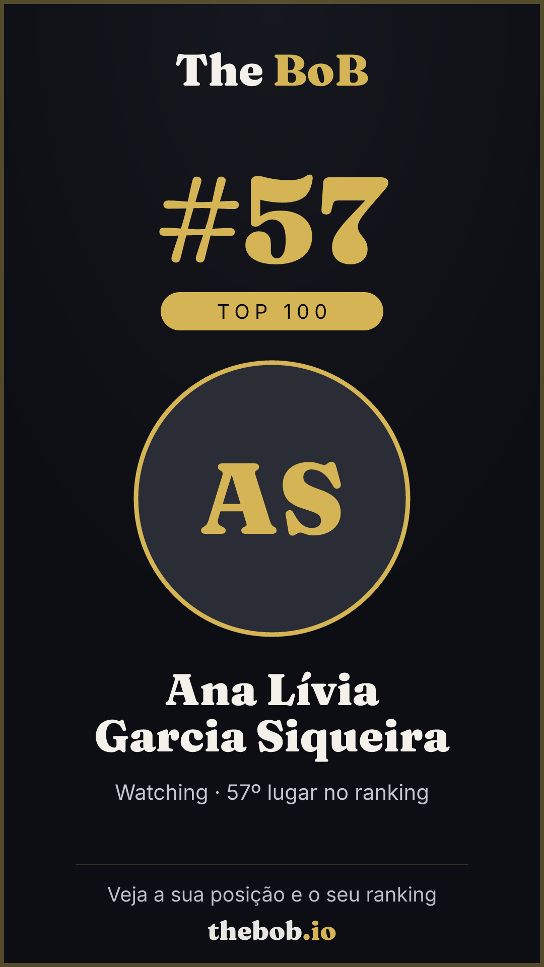 Selo The BoB · Ana Lívia Garcia Siqueira