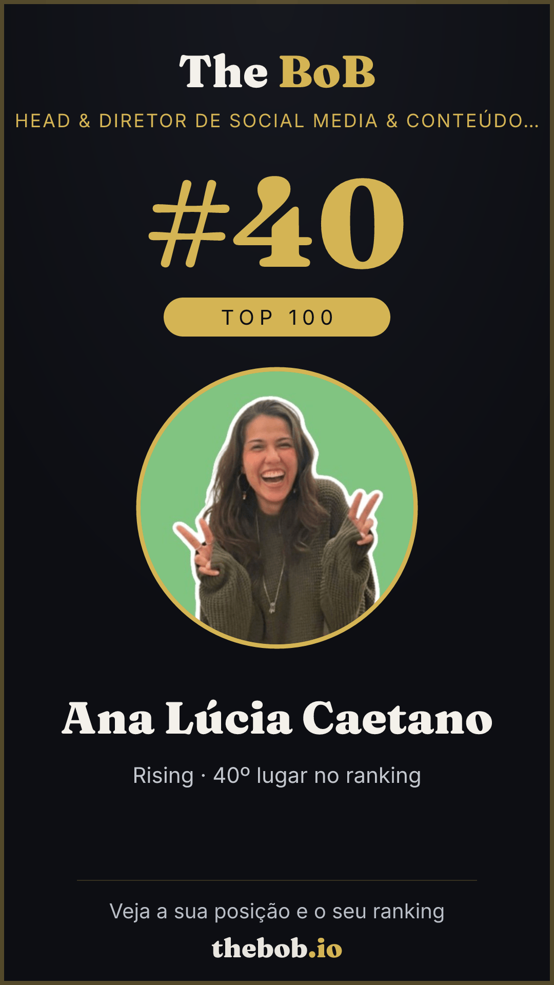 Selo The BoB · Ana Lúcia Caetano