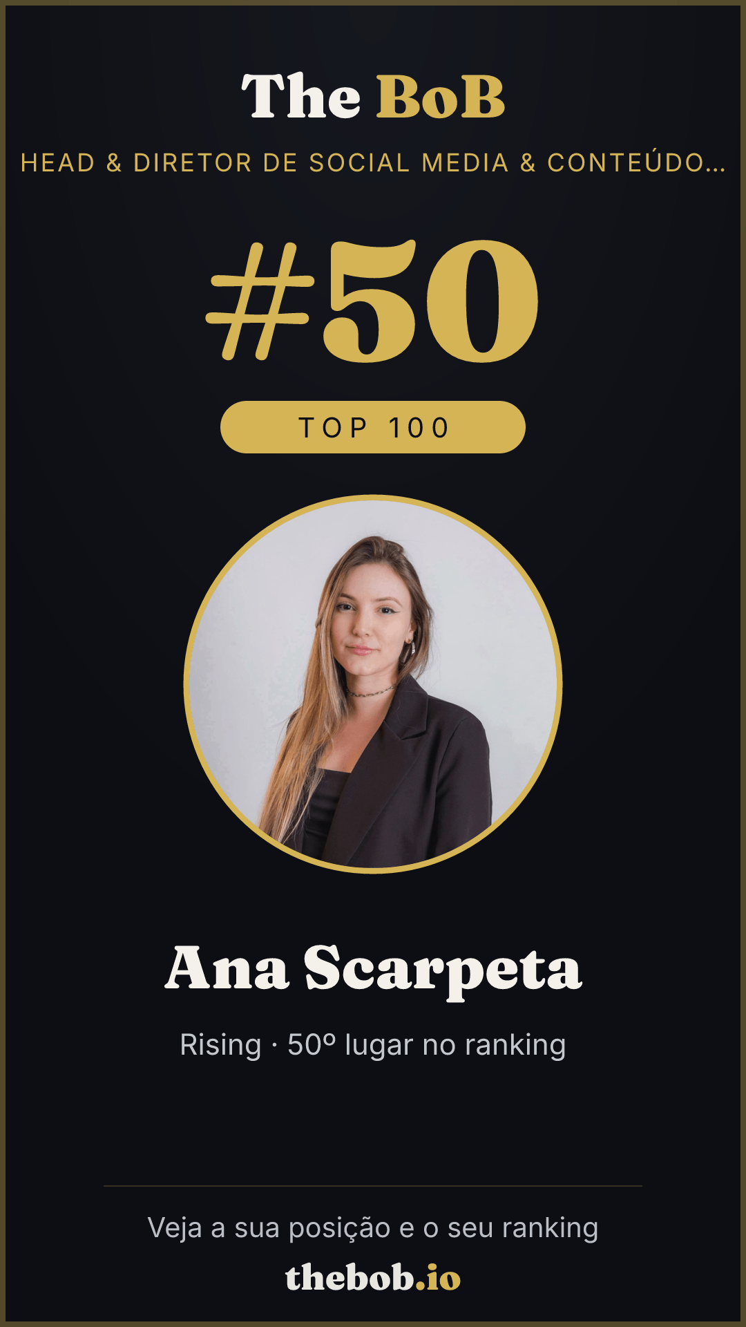 Selo The BoB · Ana Scarpeta