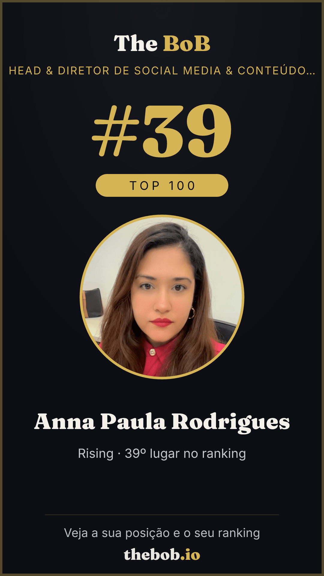 Selo The BoB · Anna Paula Rodrigues